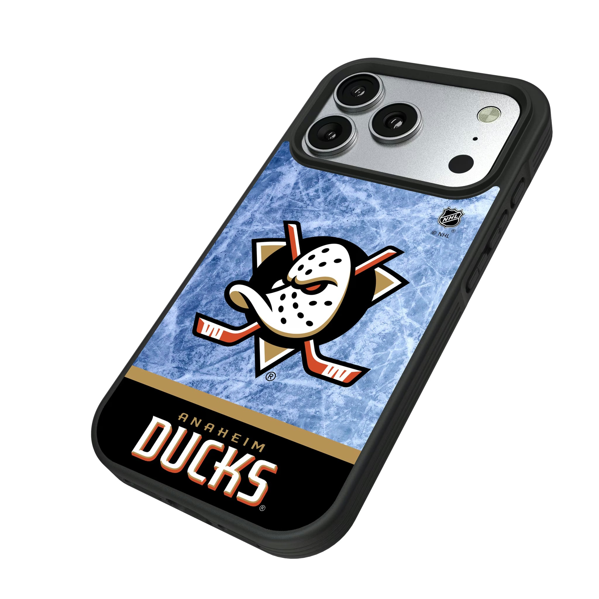 Anaheim Ducks Ice Wordmark iPhone Bump Phone Case for Apple iPhone - Isometric View#Device_iPhone 17 Pro