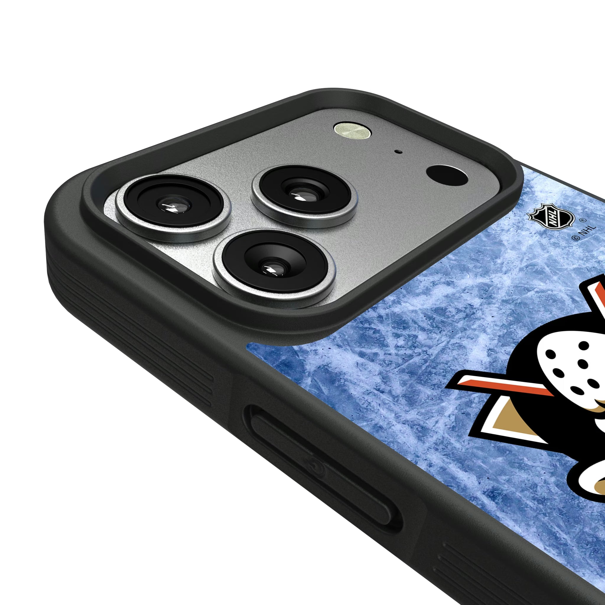 Anaheim Ducks Ice Wordmark iPhone Bump Phone Case for Apple iPhone - Detail#Device_iPhone 17 Pro