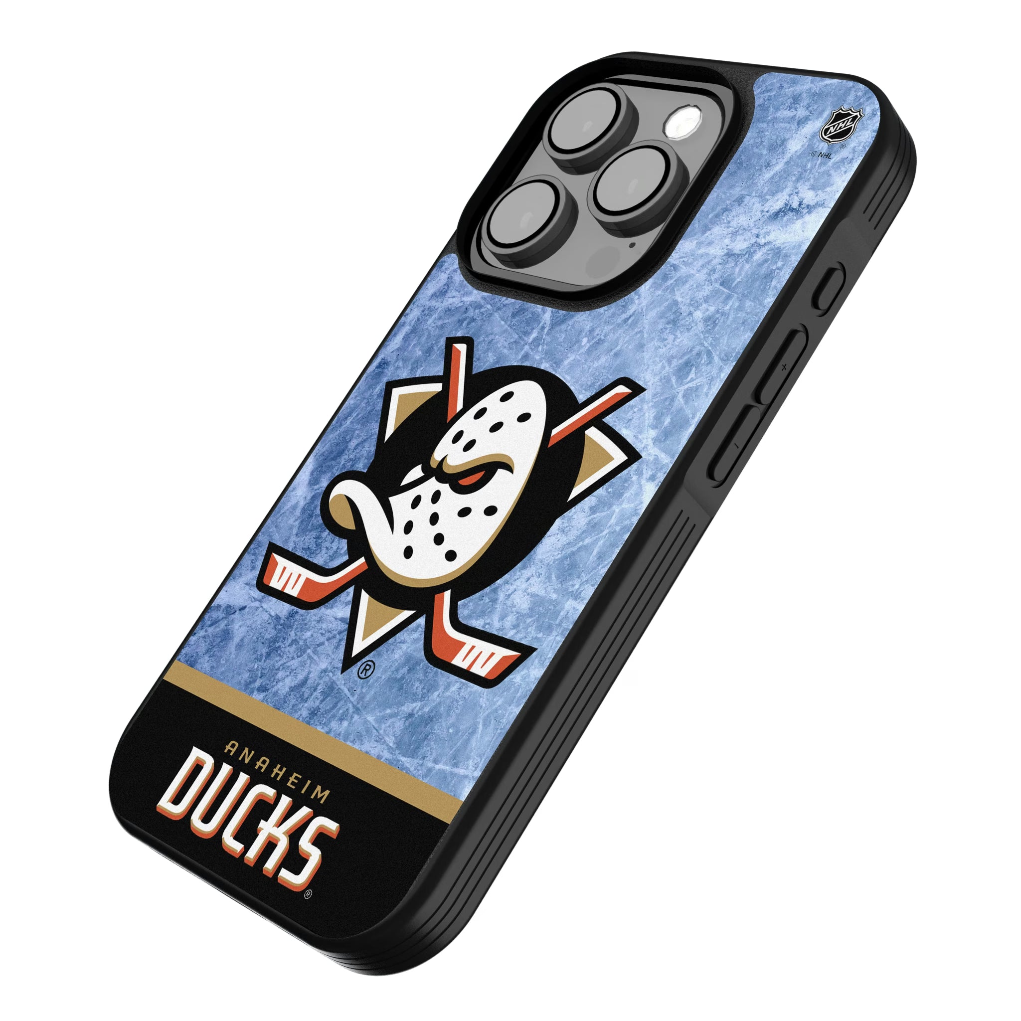 Anaheim Ducks Ice Wordmark iPhone Bump Phone Case for Apple iPhone - Isometric View