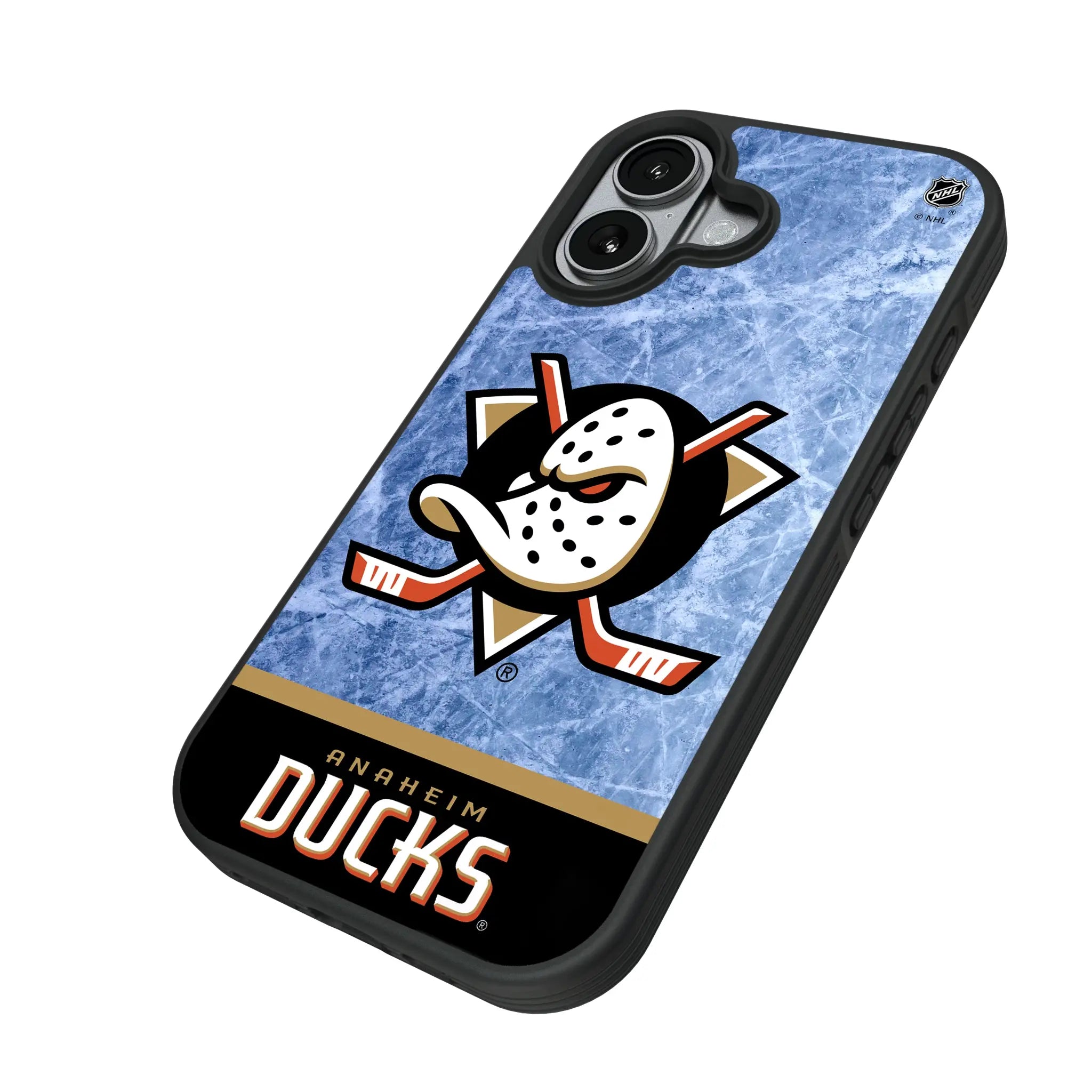 Anaheim Ducks Ice Wordmark iPhone Bump Phone Case for Apple iPhone - Isometric View#Device_iPhone 17