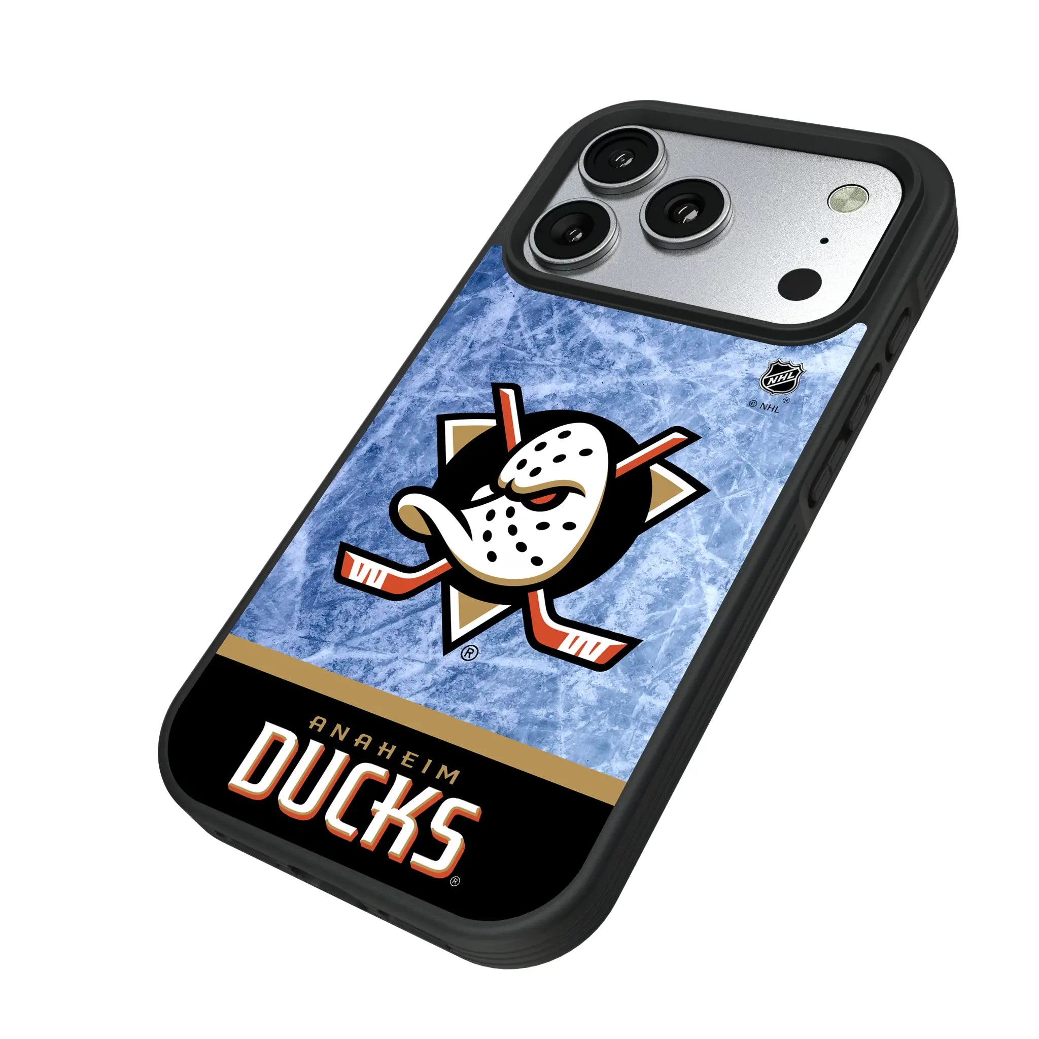 Anaheim Ducks Ice Wordmark iPhone Bump Phone Case for Apple iPhone - Isometric View#Device_iPhone 17 Pro