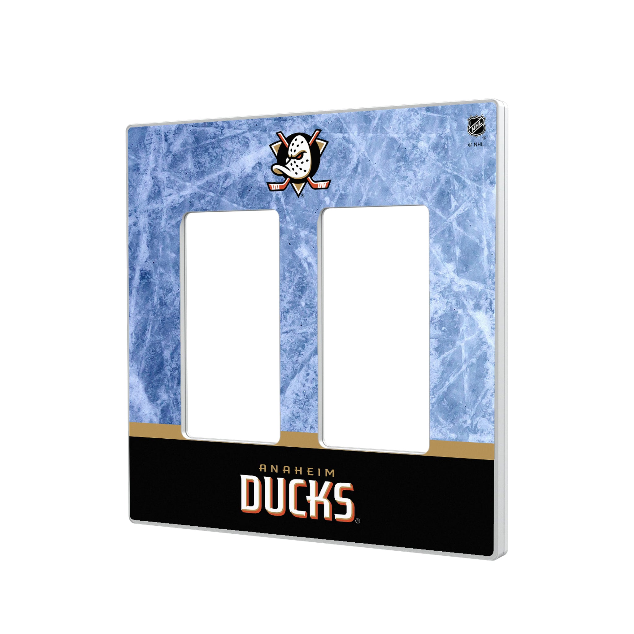 Anaheim Ducks Ice Wordmark Hidden-Screw Light Switch Plate#Style_Double Rocker