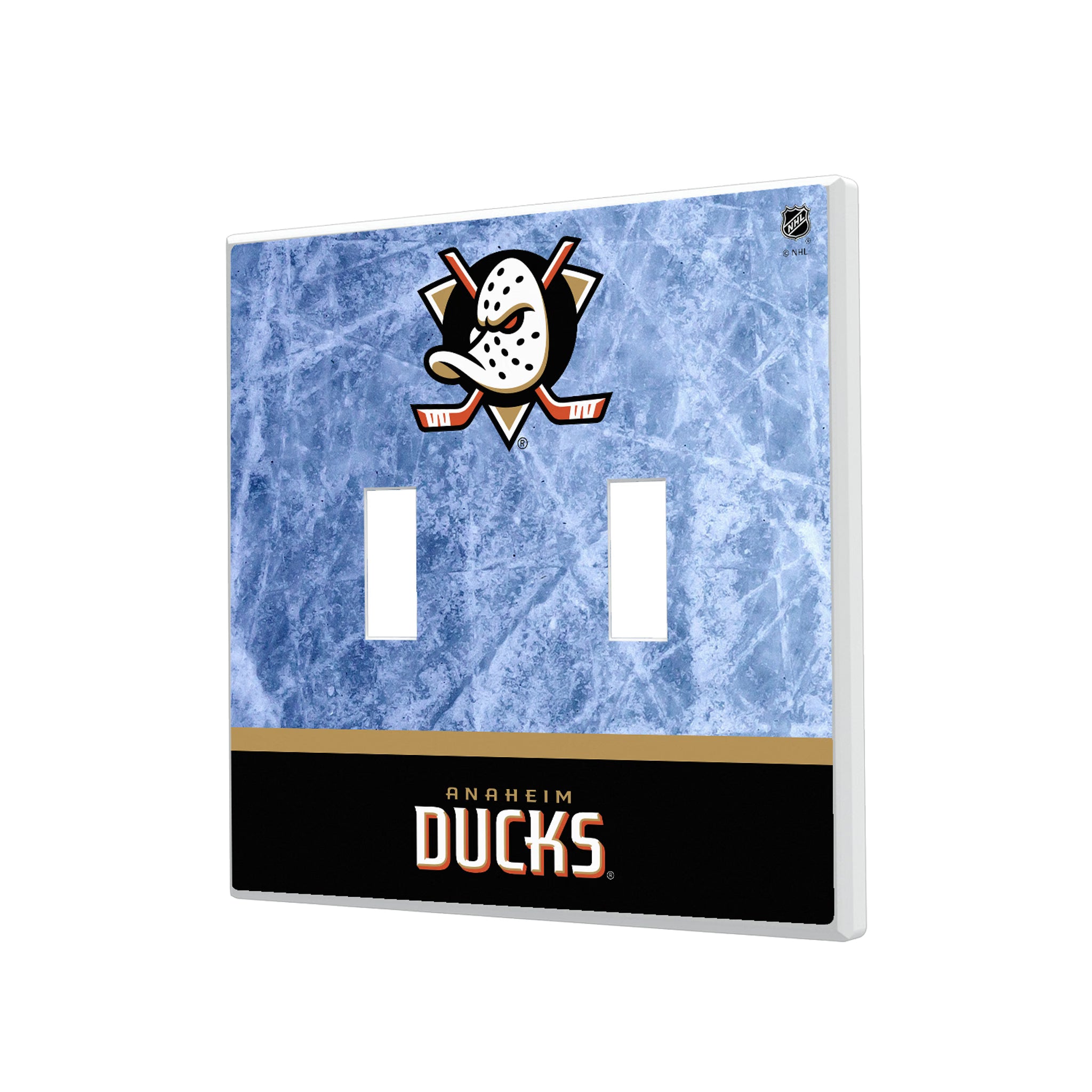 Anaheim Ducks Ice Wordmark Hidden-Screw Light Switch Plate#Style_Double Toggle