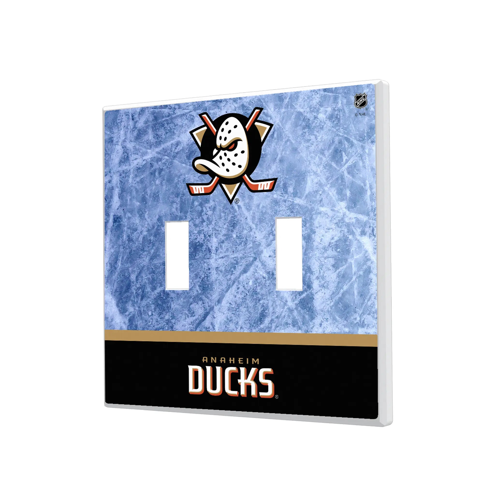 Anaheim Ducks Ice Wordmark Hidden-Screw Light Switch Plate#Style_Double Toggle
