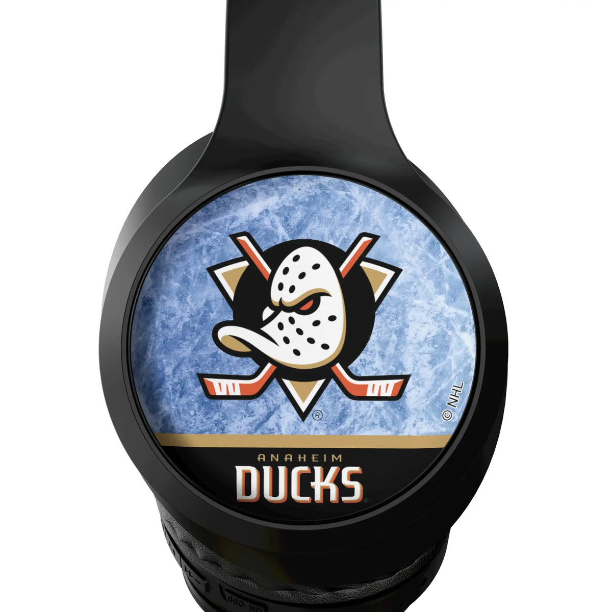 Anaheim Ducks Ice Wordmark Wireless Over-Ear Headphones With Case - Detail