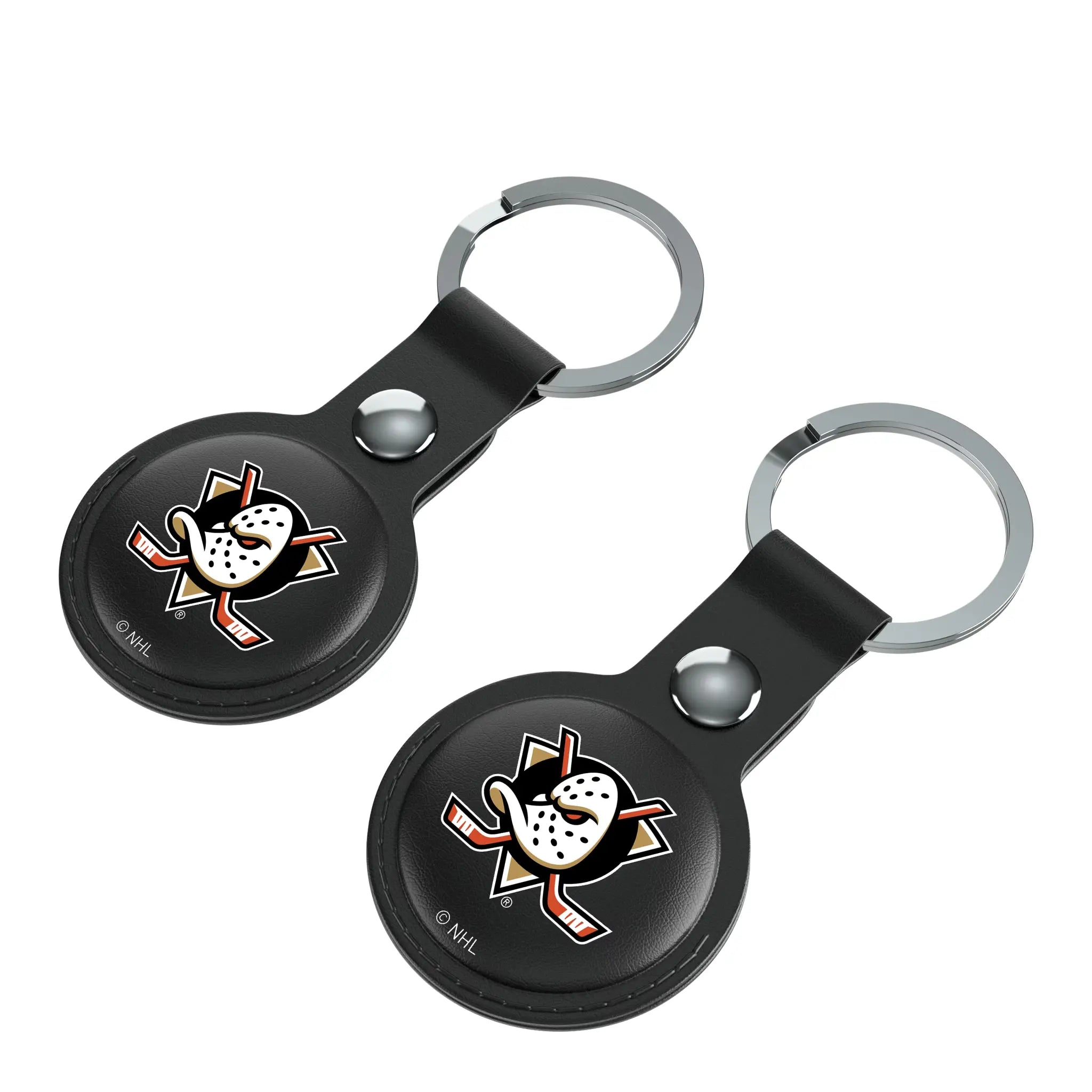 Anaheim Ducks Insignia AirTag Black Airtag Holder 2-Pack - Isometric View
