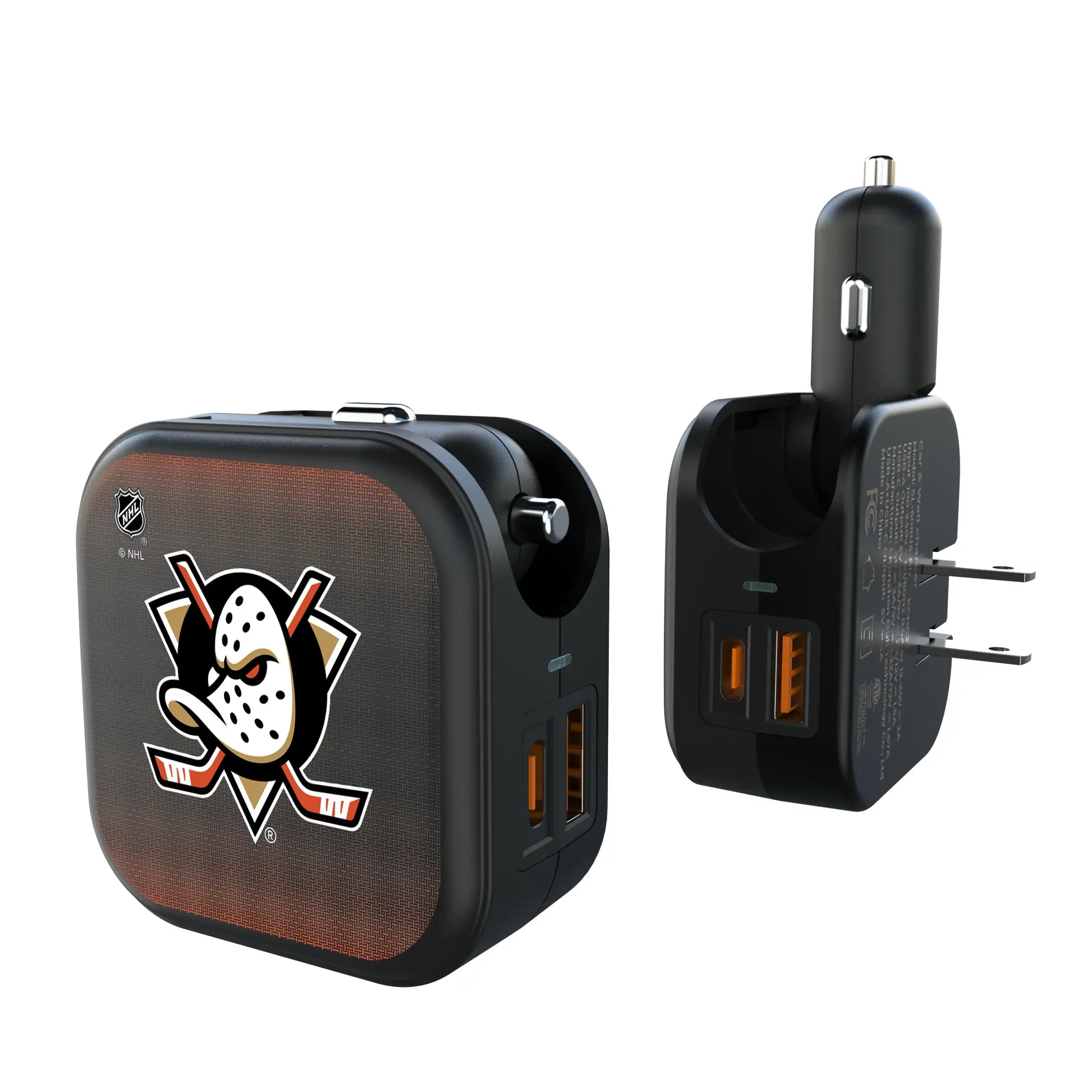 Anaheim Ducks Linen 2 in 1 USB A/C Charger