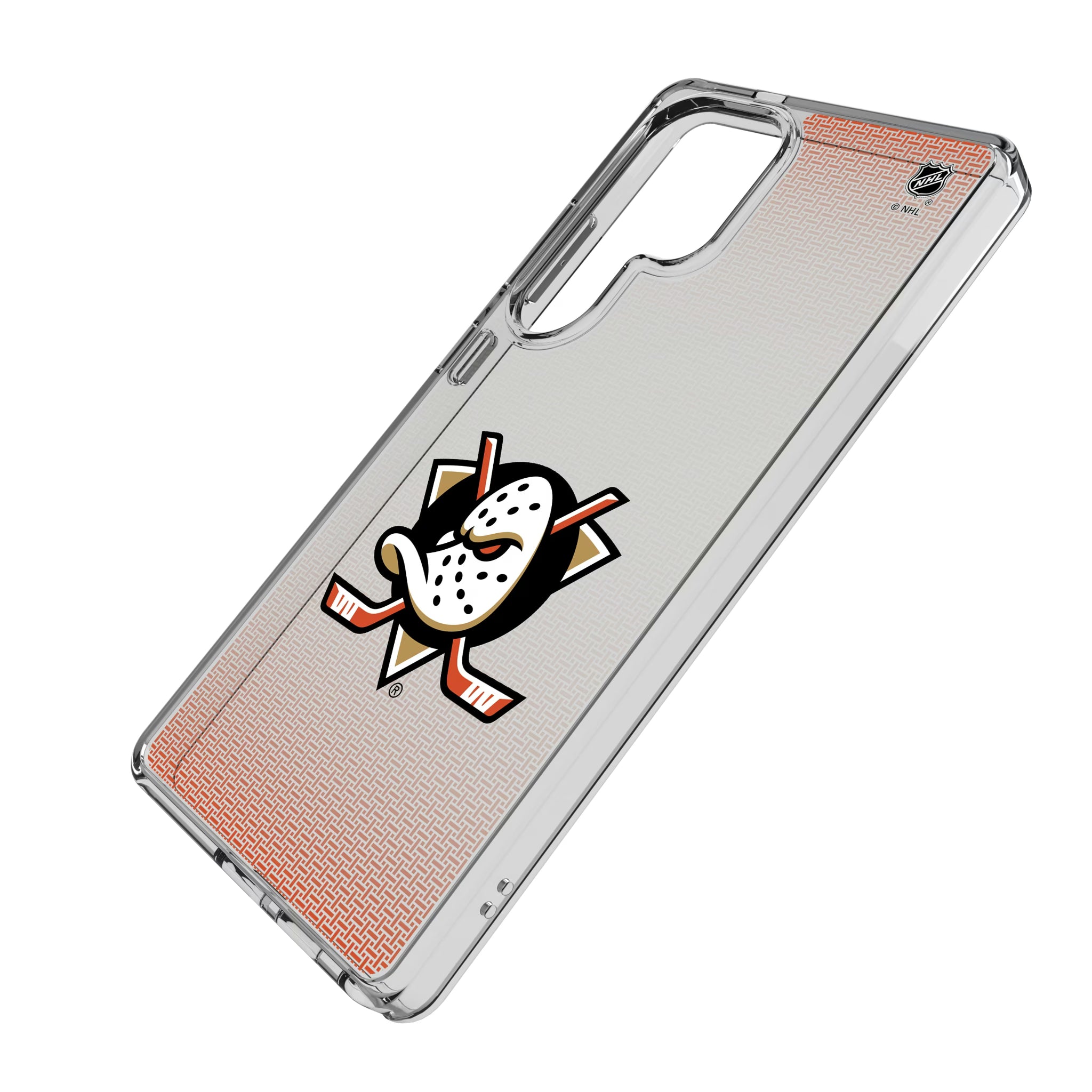 Anaheim Ducks Linen Galaxy Clear Phone Case for Samsung Galaxy - Isometric View