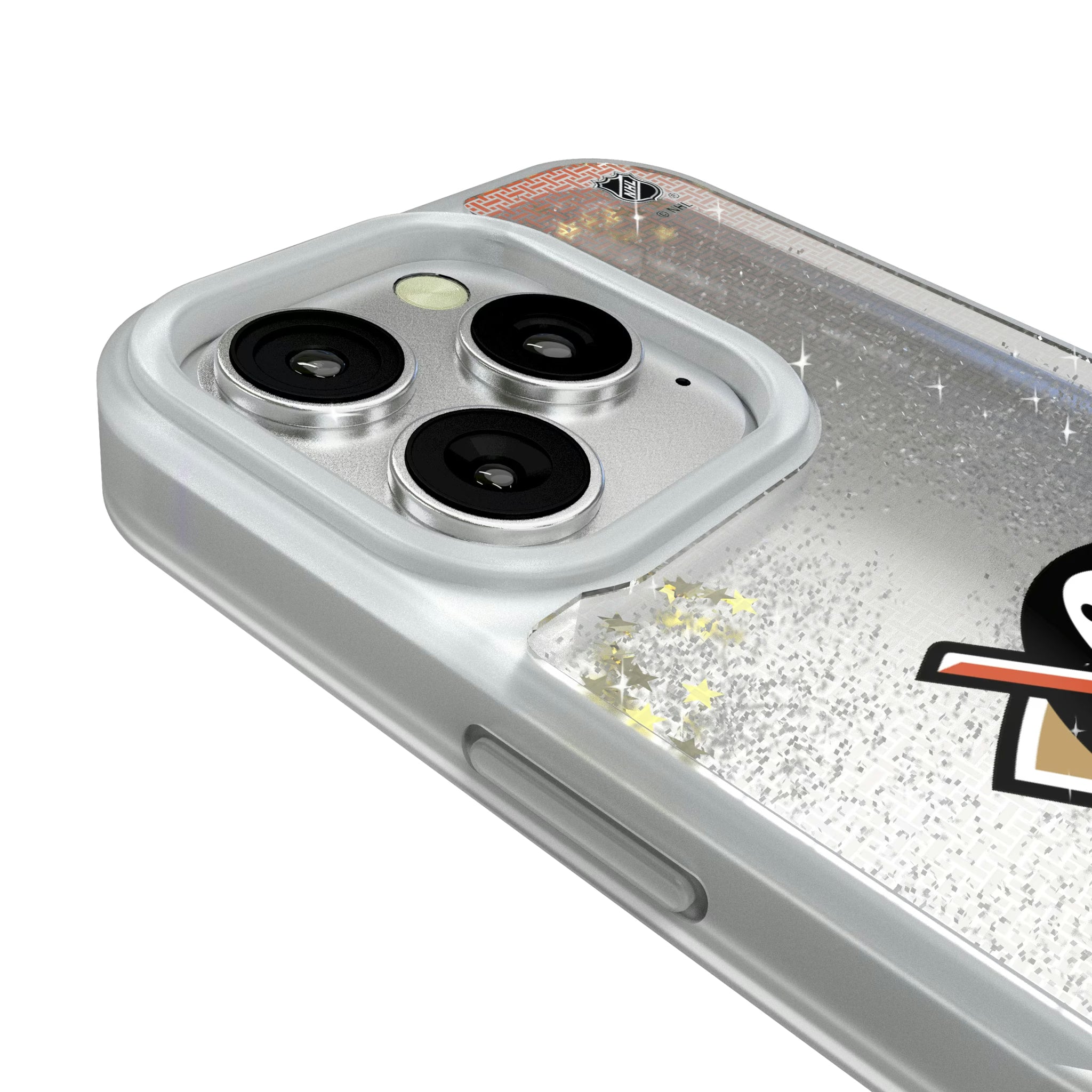 Anaheim Ducks Linen iPhone Glitter Phone Case for Apple iPhone - Detail#Device_iPhone 16 Pro