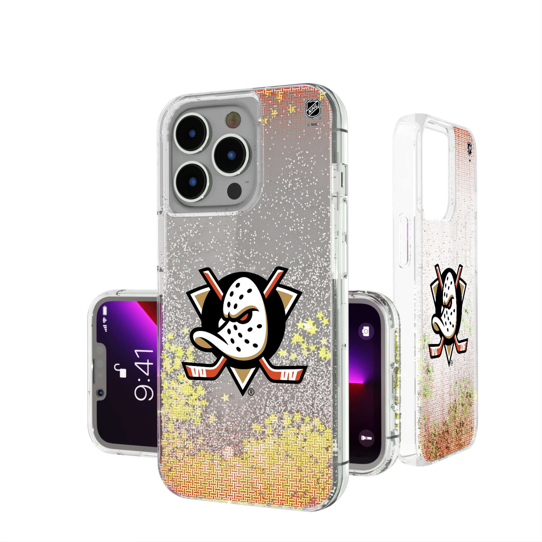 Anaheim Ducks Linen iPhone Glitter Phone Case for Apple iPhone