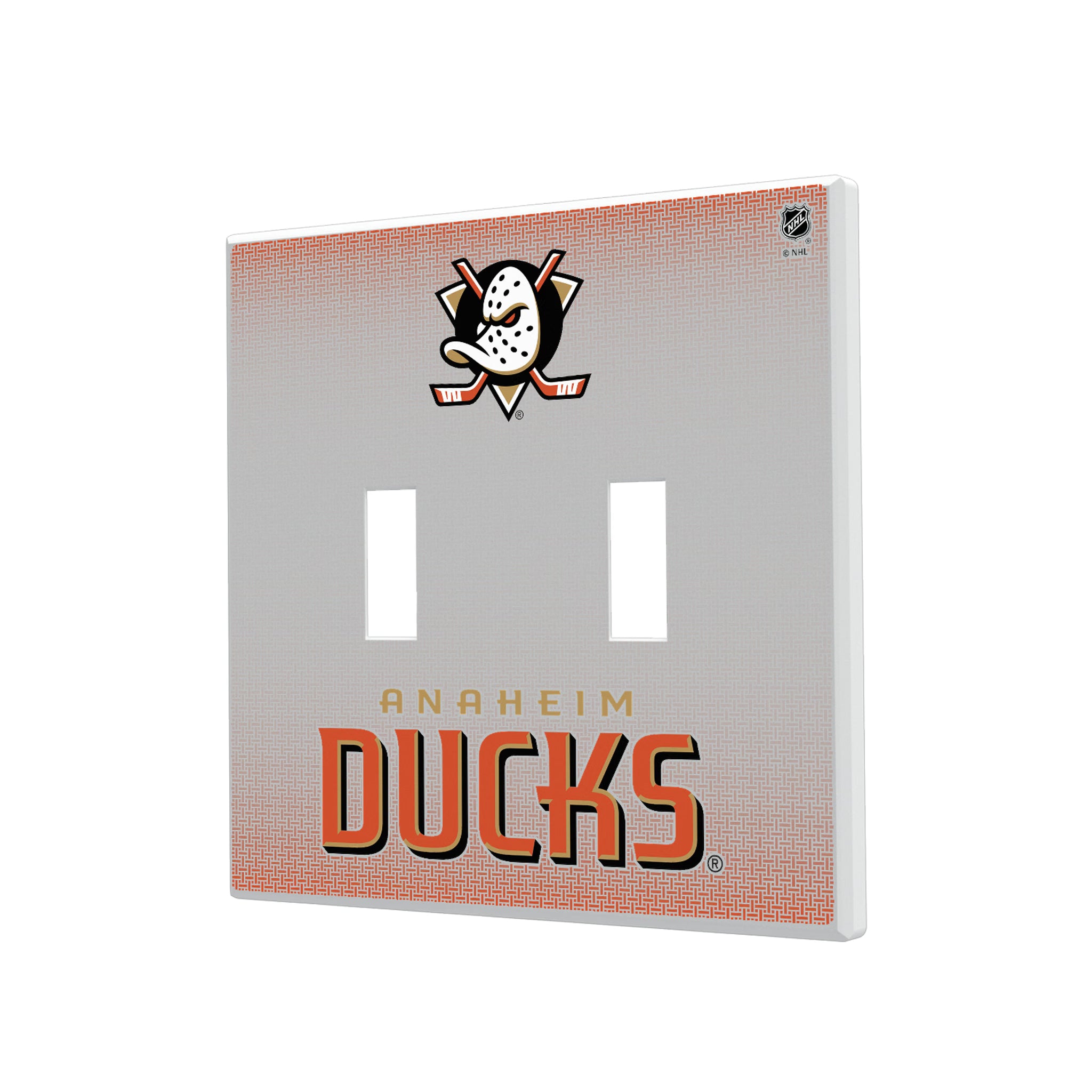 Anaheim Ducks Linen Hidden-Screw Light Switch Plate#Style_Double Toggle