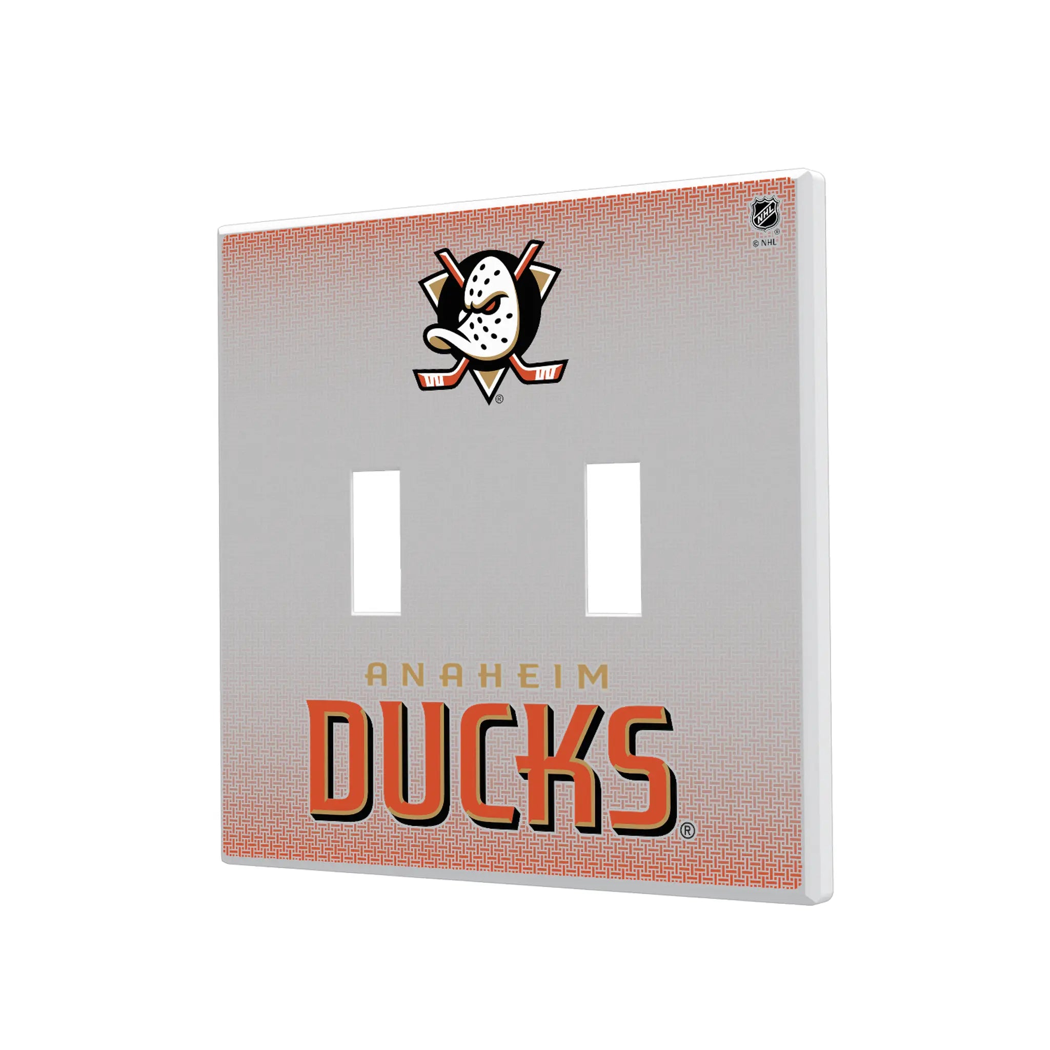 Anaheim Ducks Linen Hidden-Screw Light Switch Plate#Style_Double Toggle
