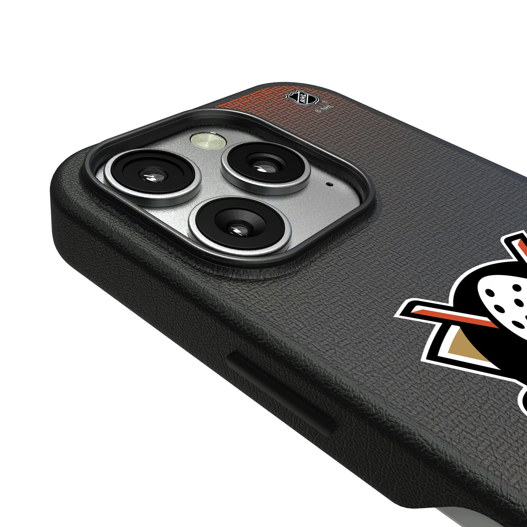 Anaheim Ducks Linen iPhone MagSafe Compatible Phone Case for Apple iPhone - Detail