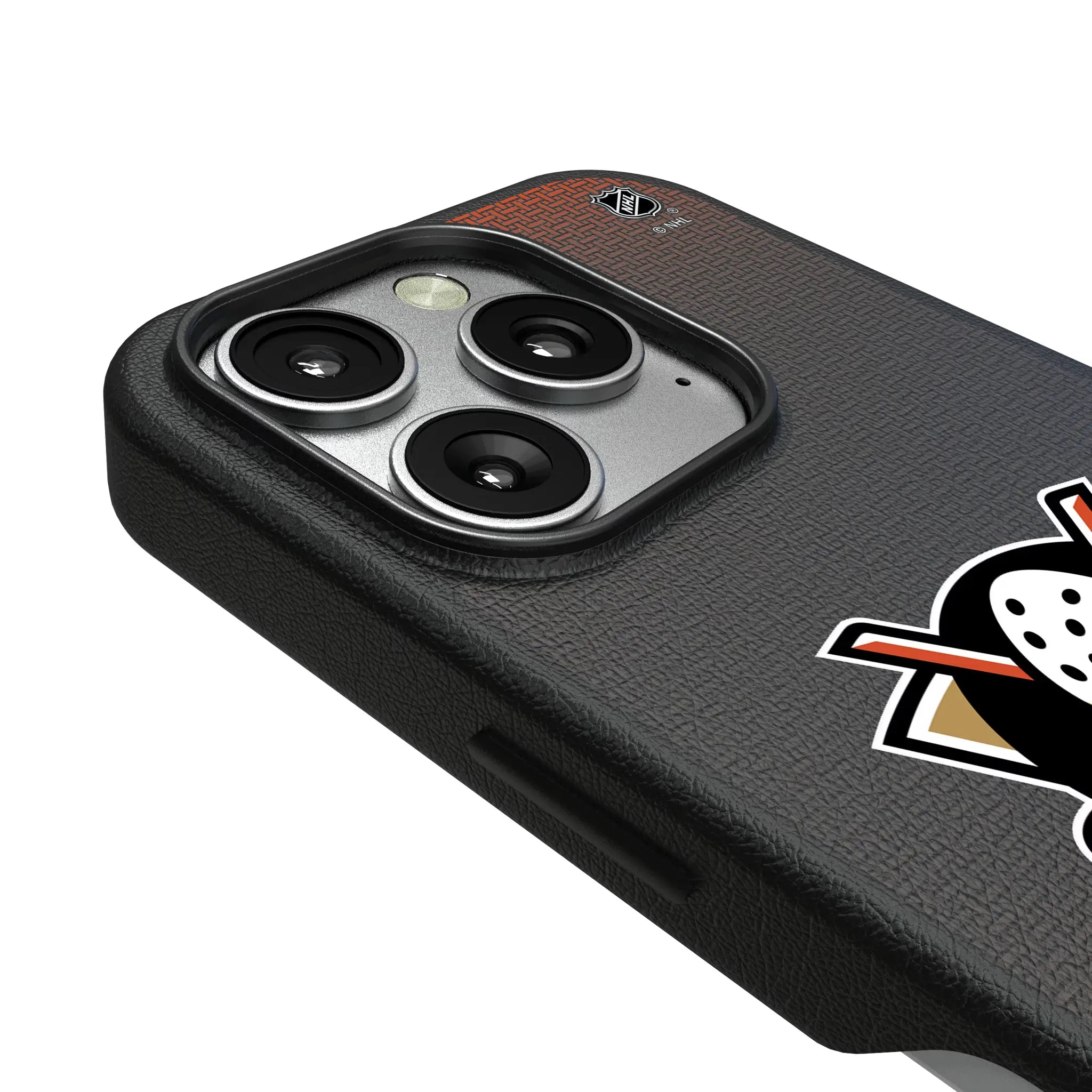 Anaheim Ducks Linen iPhone MagSafe Compatible Phone Case for Apple iPhone - Detail