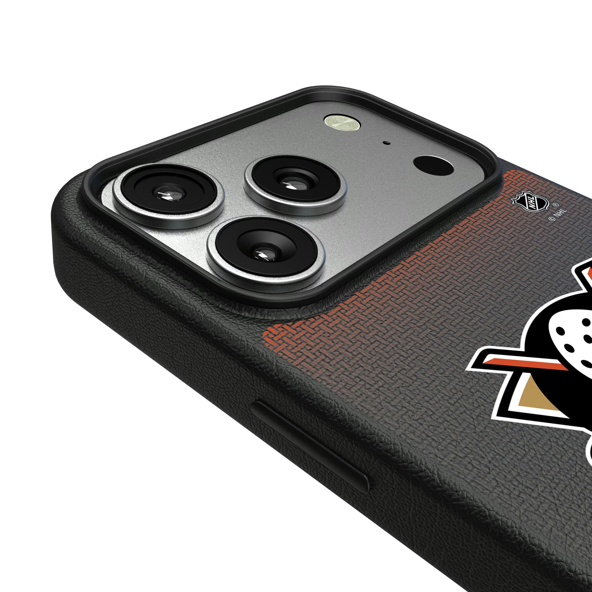 Anaheim Ducks Linen iPhone MagSafe Compatible Phone Case for Apple iPhone - Detail#Device_iPhone 17 Pro
