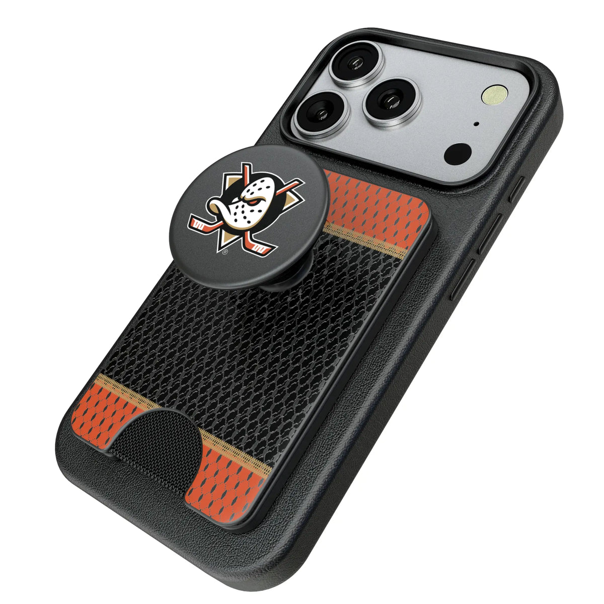 Anaheim Ducks Mesh Popsockets Wallet Magnetic - Isometric View