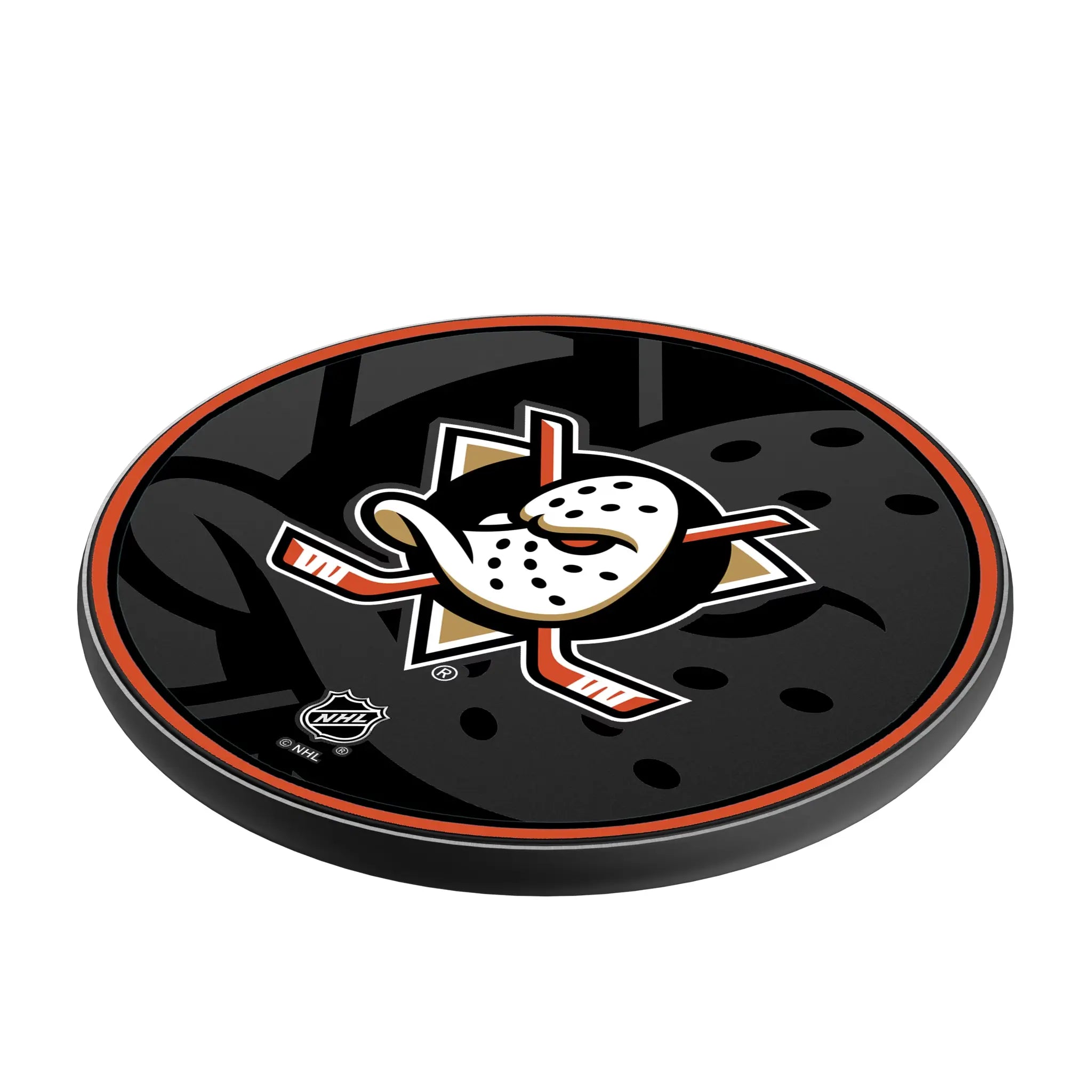 Anaheim Ducks Monocolor Tilt 15-Watt Wireless Charger - Isometric View