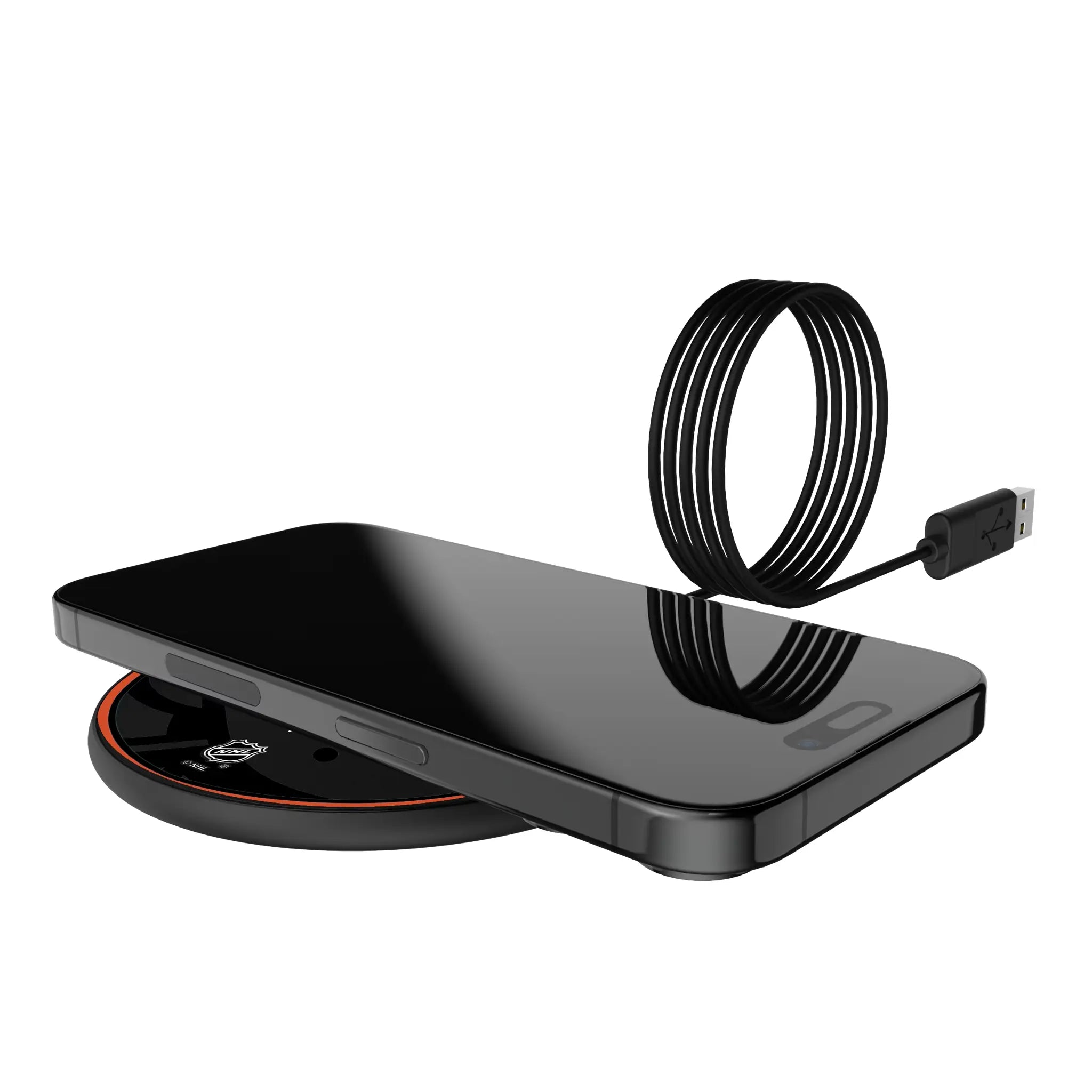 Anaheim Ducks Monocolor Tilt 15-Watt Wireless Charger - Lifestyle