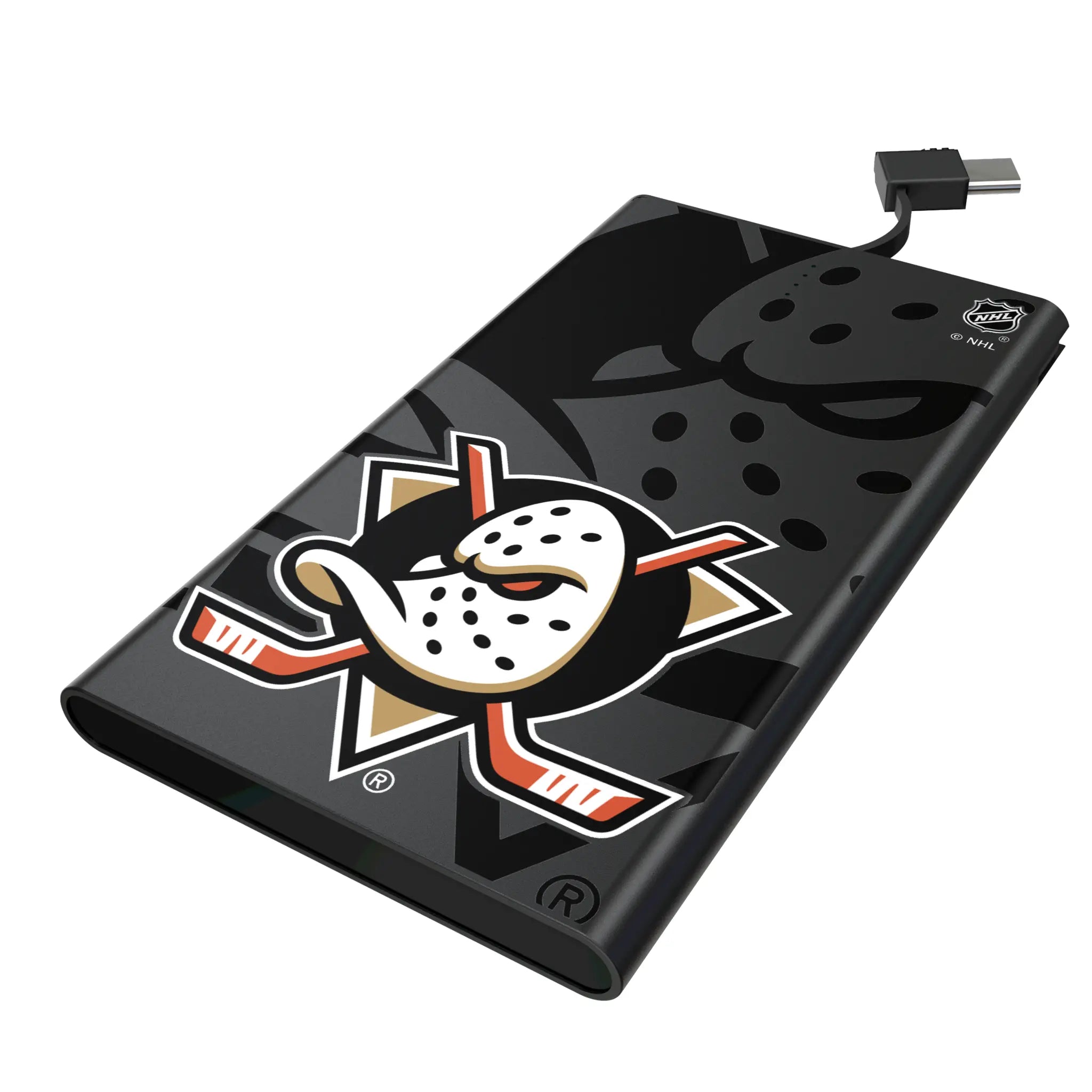 Anaheim Ducks Monocolor Tilt 5000mAh Flat Power Bank