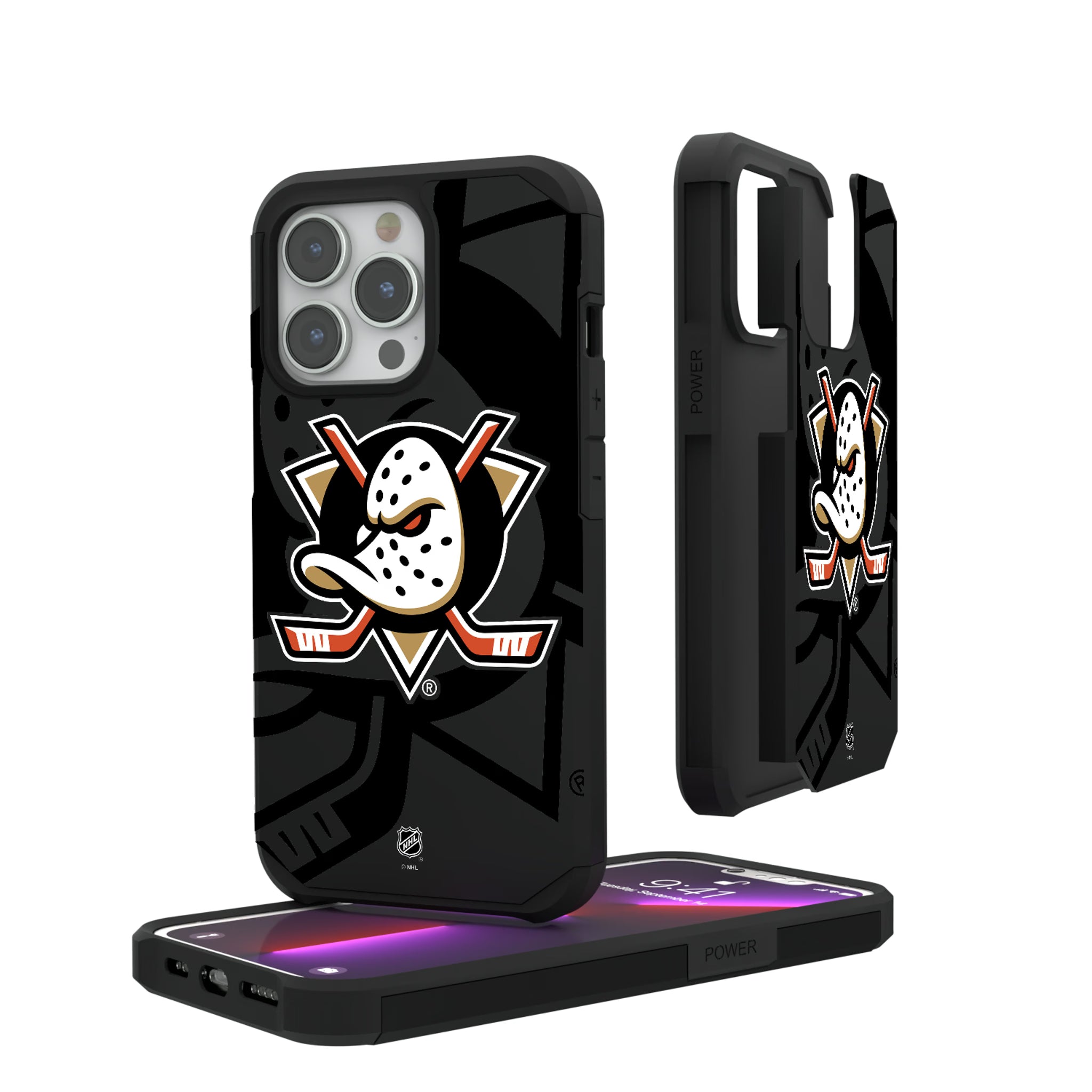 Anaheim Ducks Monocolor Tilt iPhone Rugged Phone Case for Apple iPhone