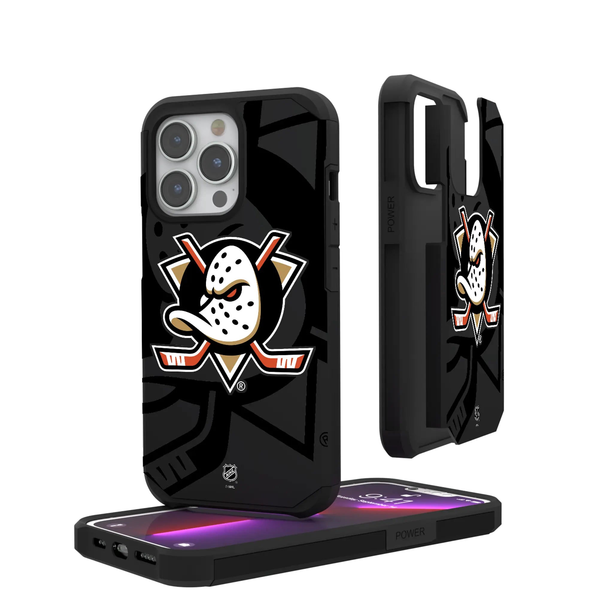 Anaheim Ducks Monocolor Tilt iPhone Rugged Phone Case for Apple iPhone