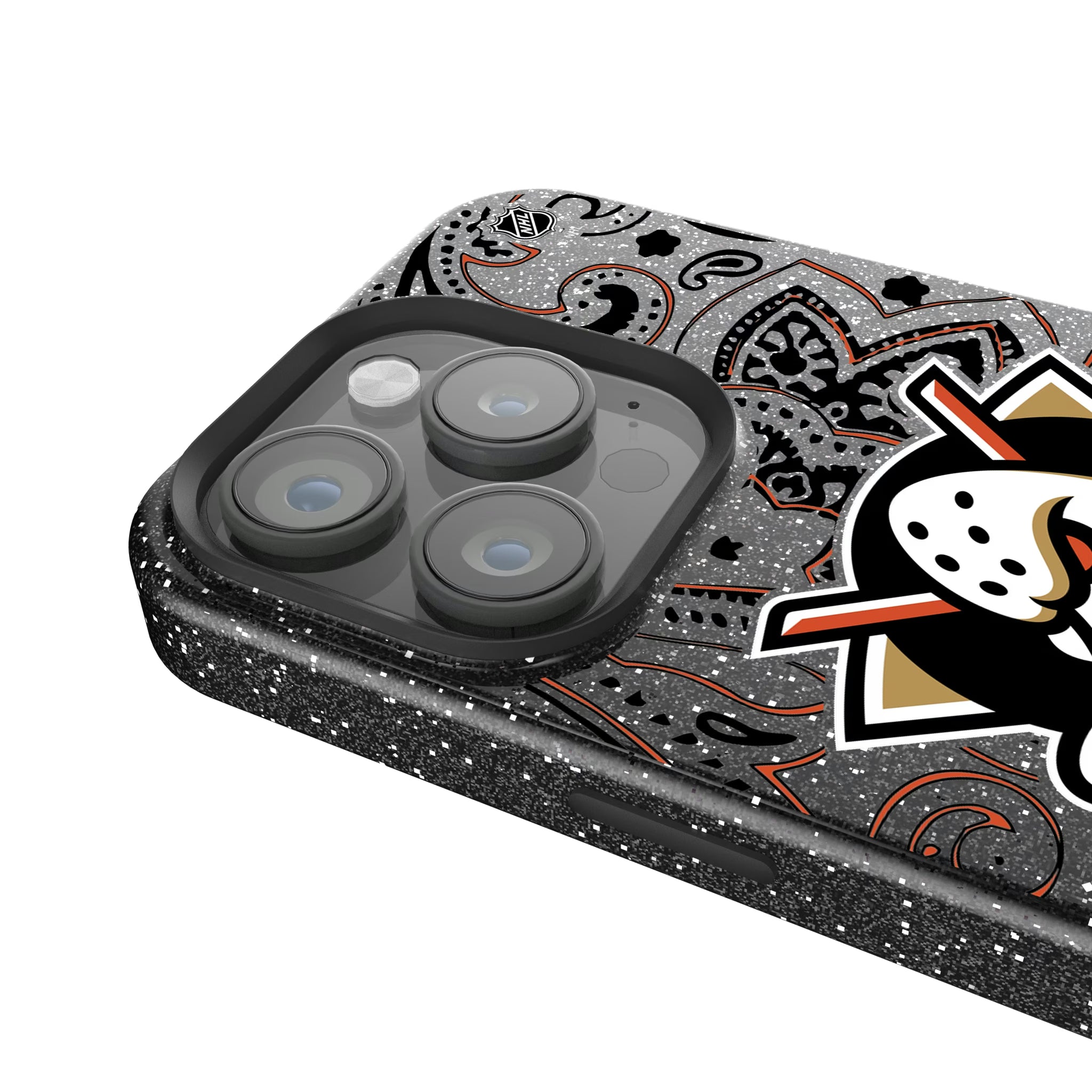 Anaheim Ducks Paisley iPhone Bling Phone Case for Apple iPhone - Detail