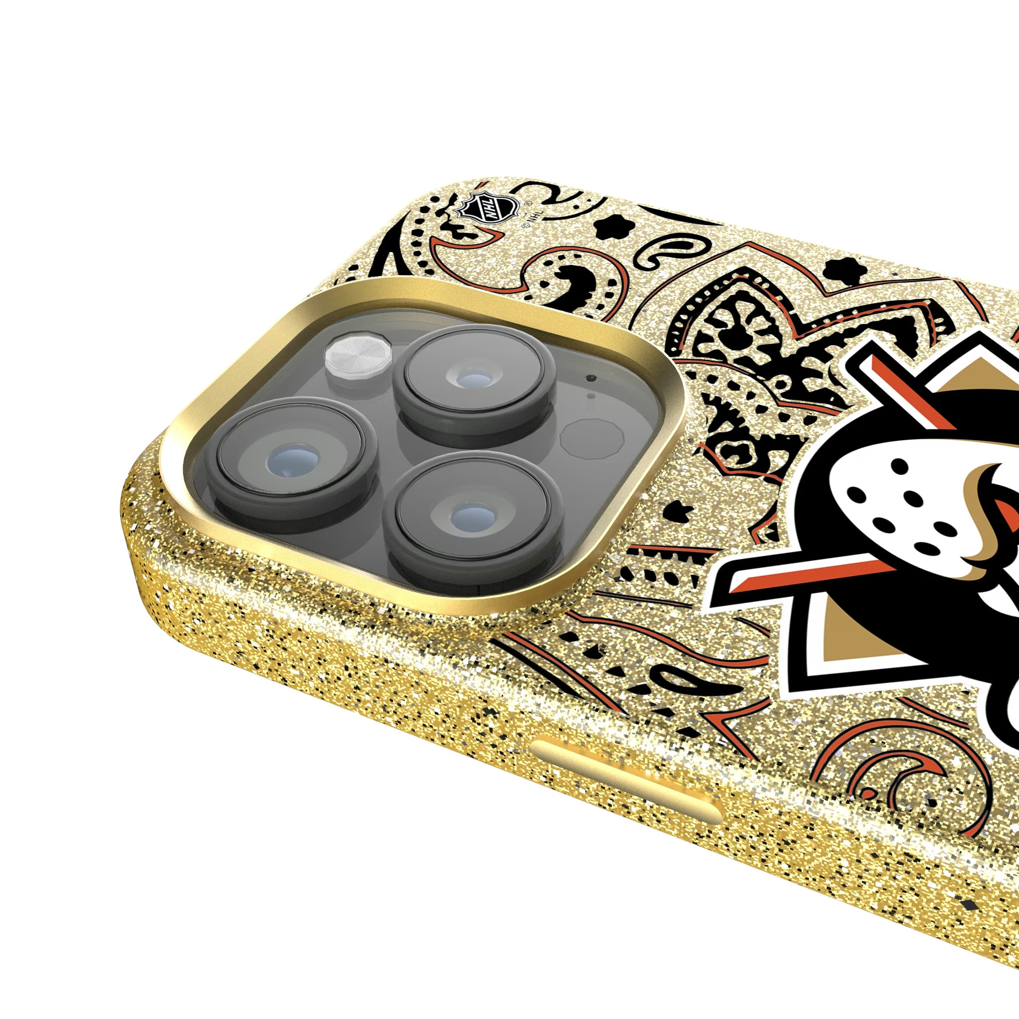 Anaheim Ducks Paisley iPhone Bling Phone Case for Apple iPhone - Detail