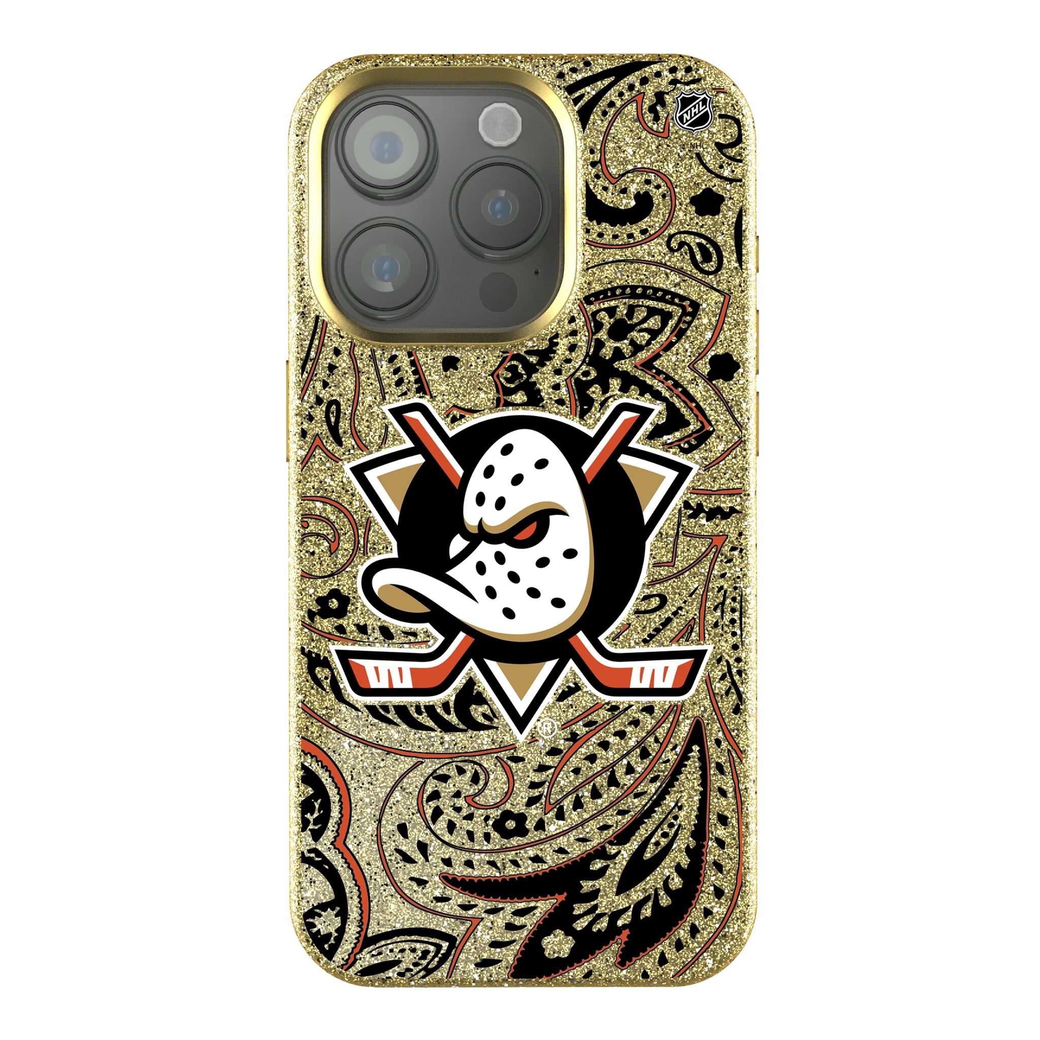 Anaheim Ducks Paisley iPhone Bling Phone Case for Apple iPhone
