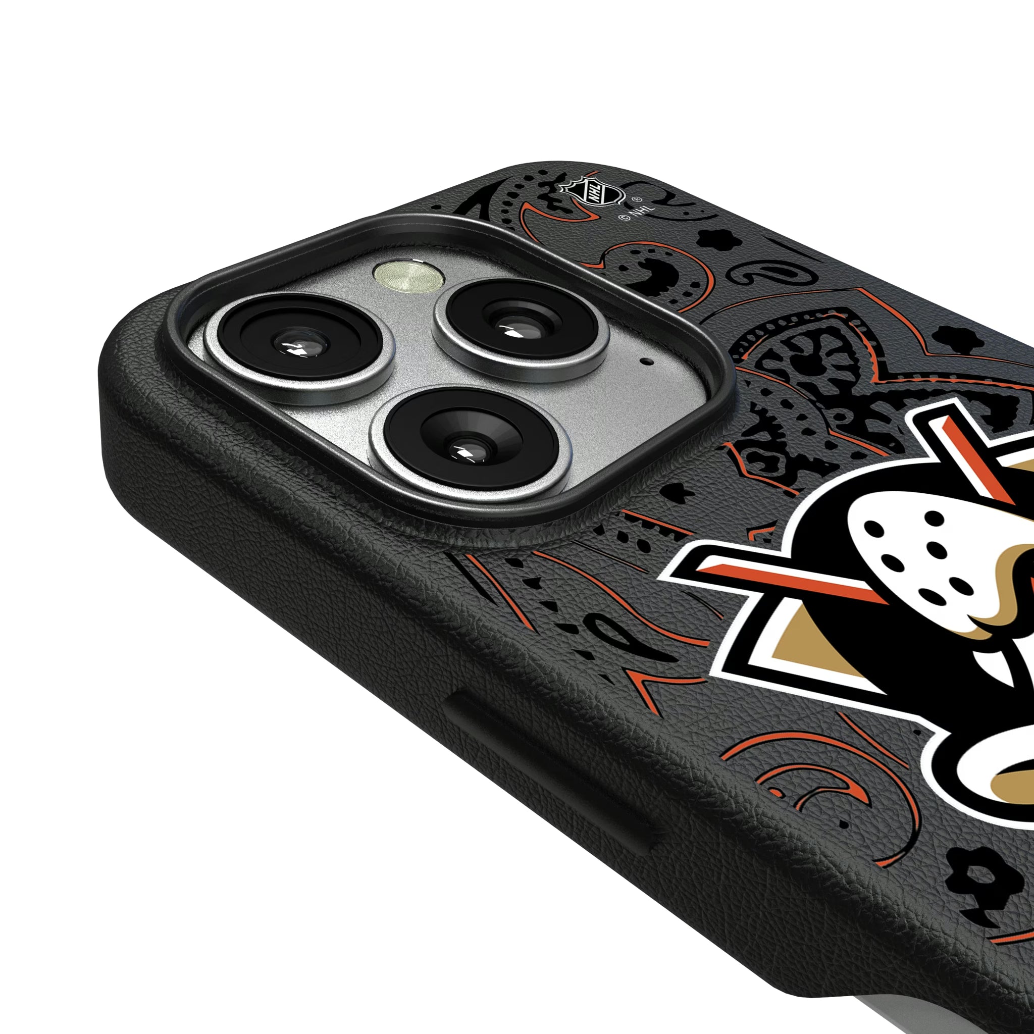 Anaheim Ducks Paisley iPhone MagSafe Compatible Phone Case for Apple iPhone - Detail