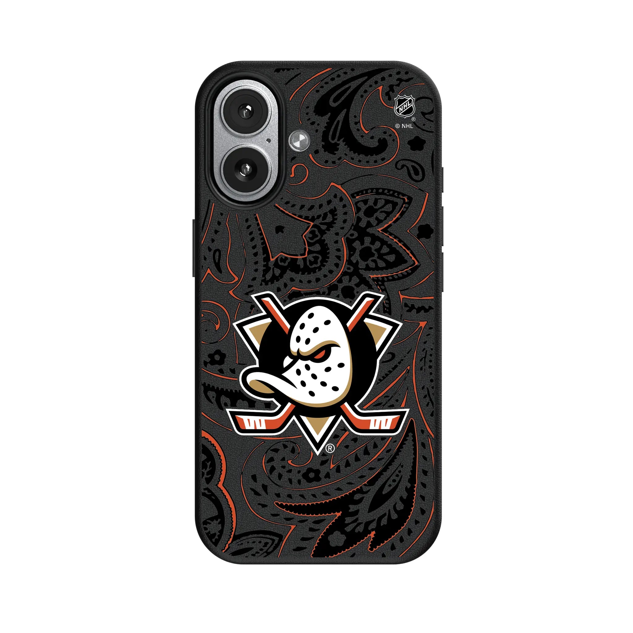 Anaheim Ducks Paisley iPhone MagSafe Compatible Phone Case for Apple iPhone#Device_iPhone 17
