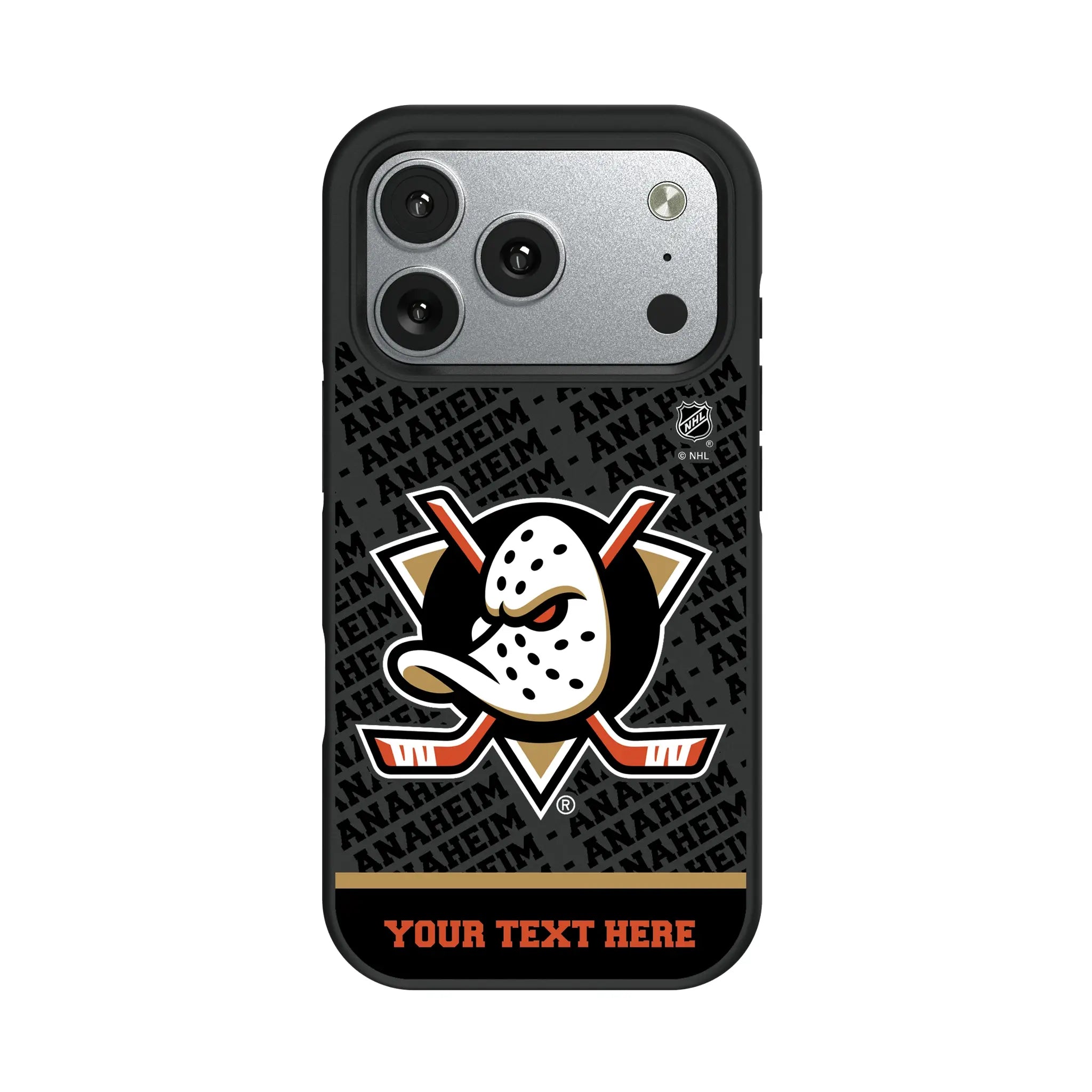 Anaheim Ducks Personalized EndZone Plus iPhone Bump Phone Case for Apple iPhone#Device_iPhone 17 Pro
