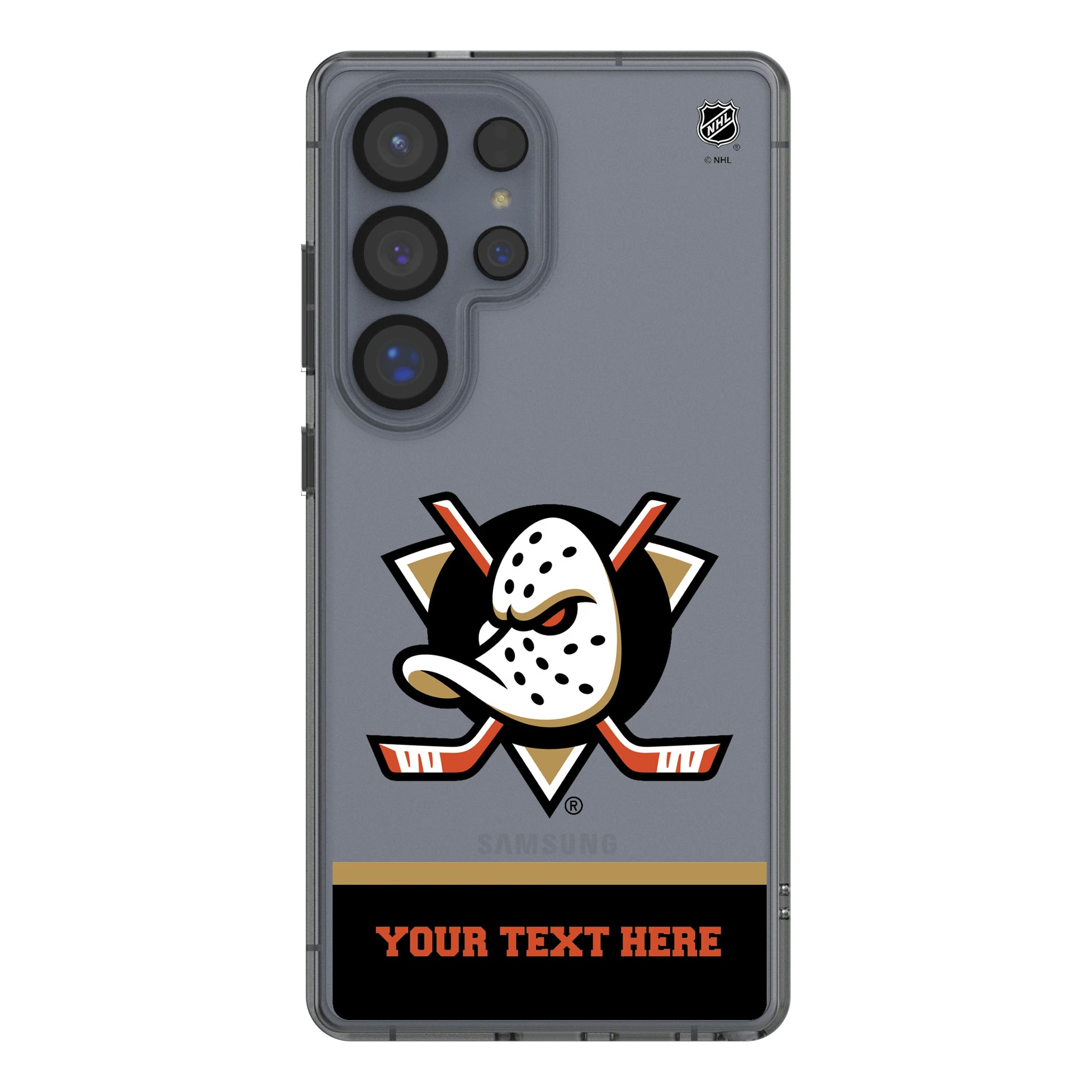 Anaheim Ducks Personalized EndZone Plus Galaxy Clear Phone Case for Samsung Galaxy