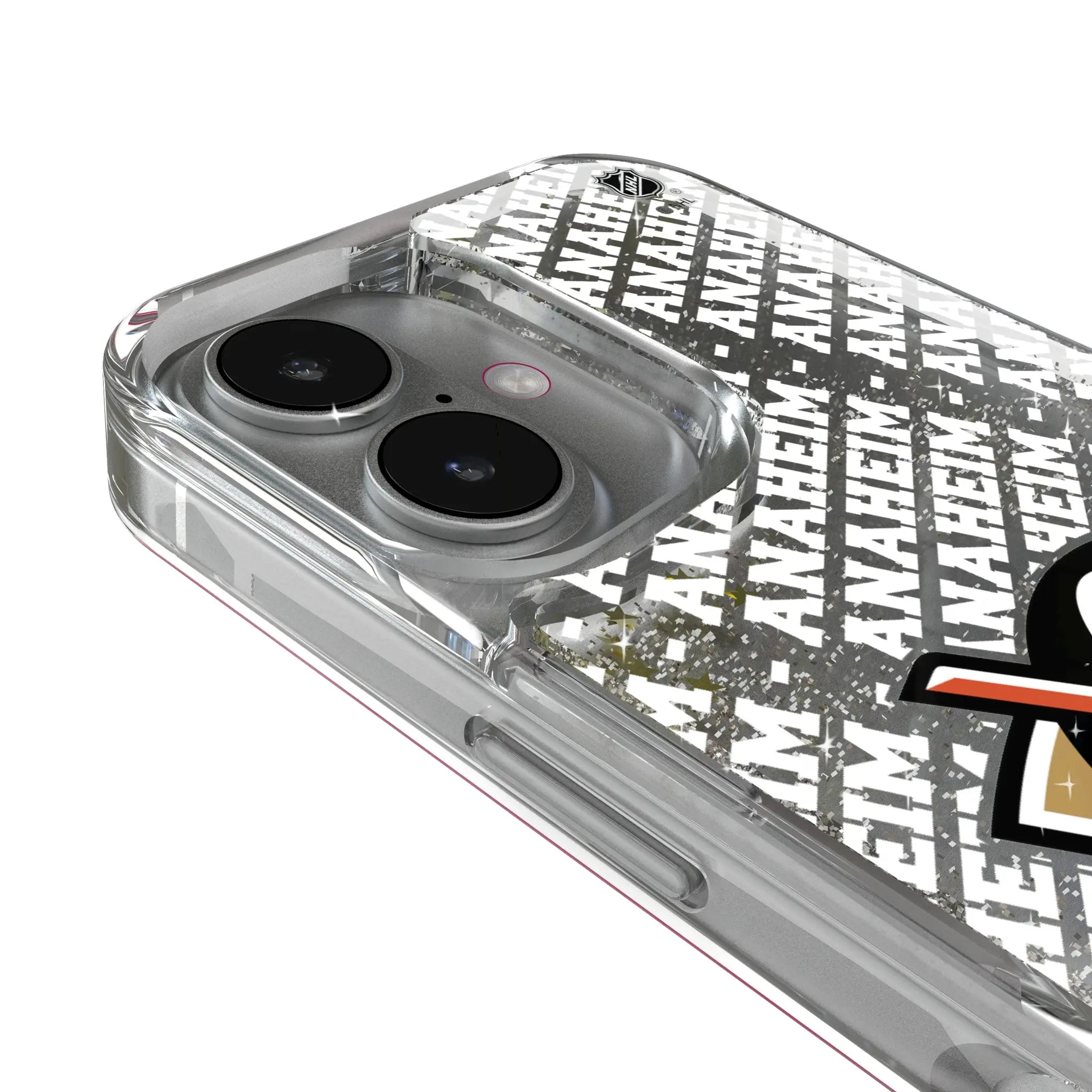 Anaheim Ducks Personalized EndZone Plus iPhone Glitter Phone Case for Apple iPhone - Detail