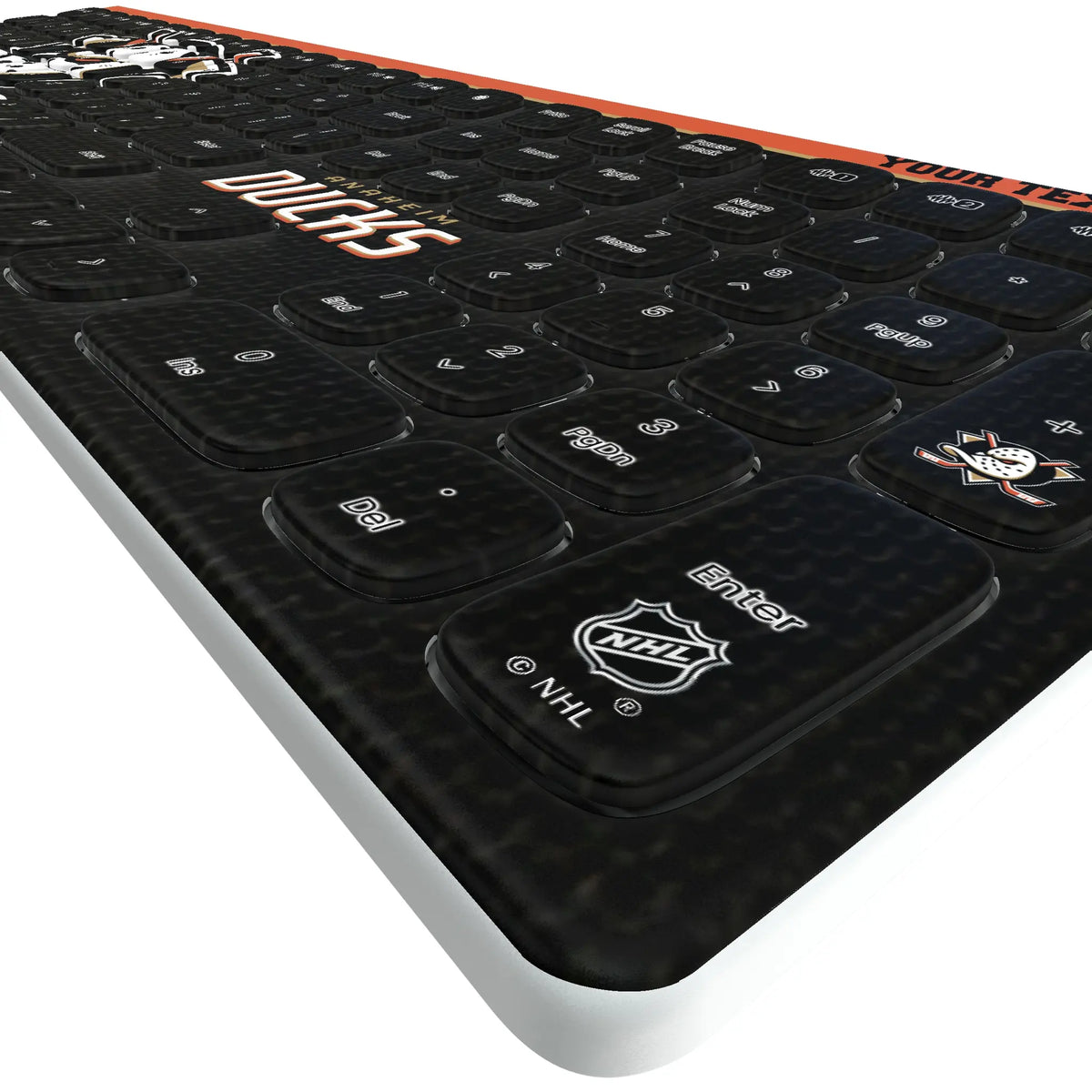 Anaheim Ducks Personalized Endzone Solid KKB605 Curved Wireless Keyboard - Detail