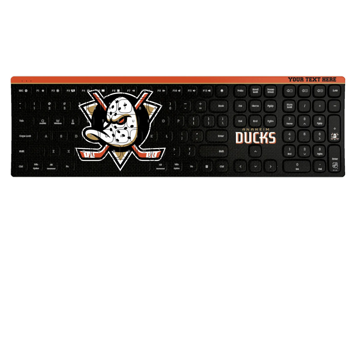 Anaheim Ducks Personalized Endzone Solid KKB605 Curved Wireless Keyboard