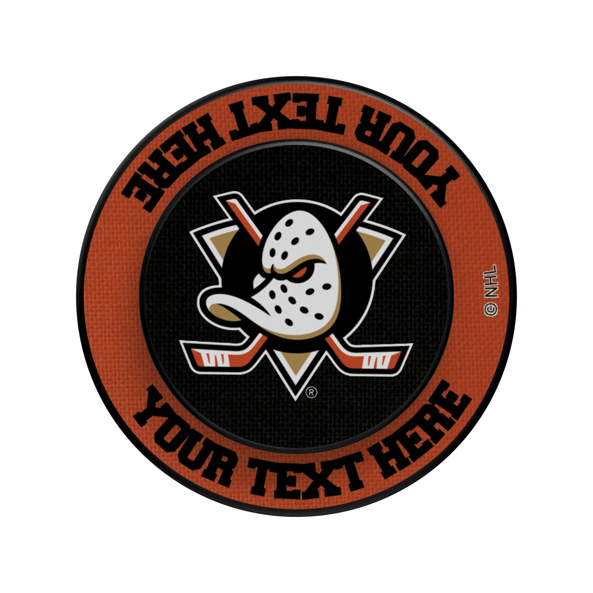 Anaheim Ducks Personalized Endzone Solid Popsockets Round Magnetic
