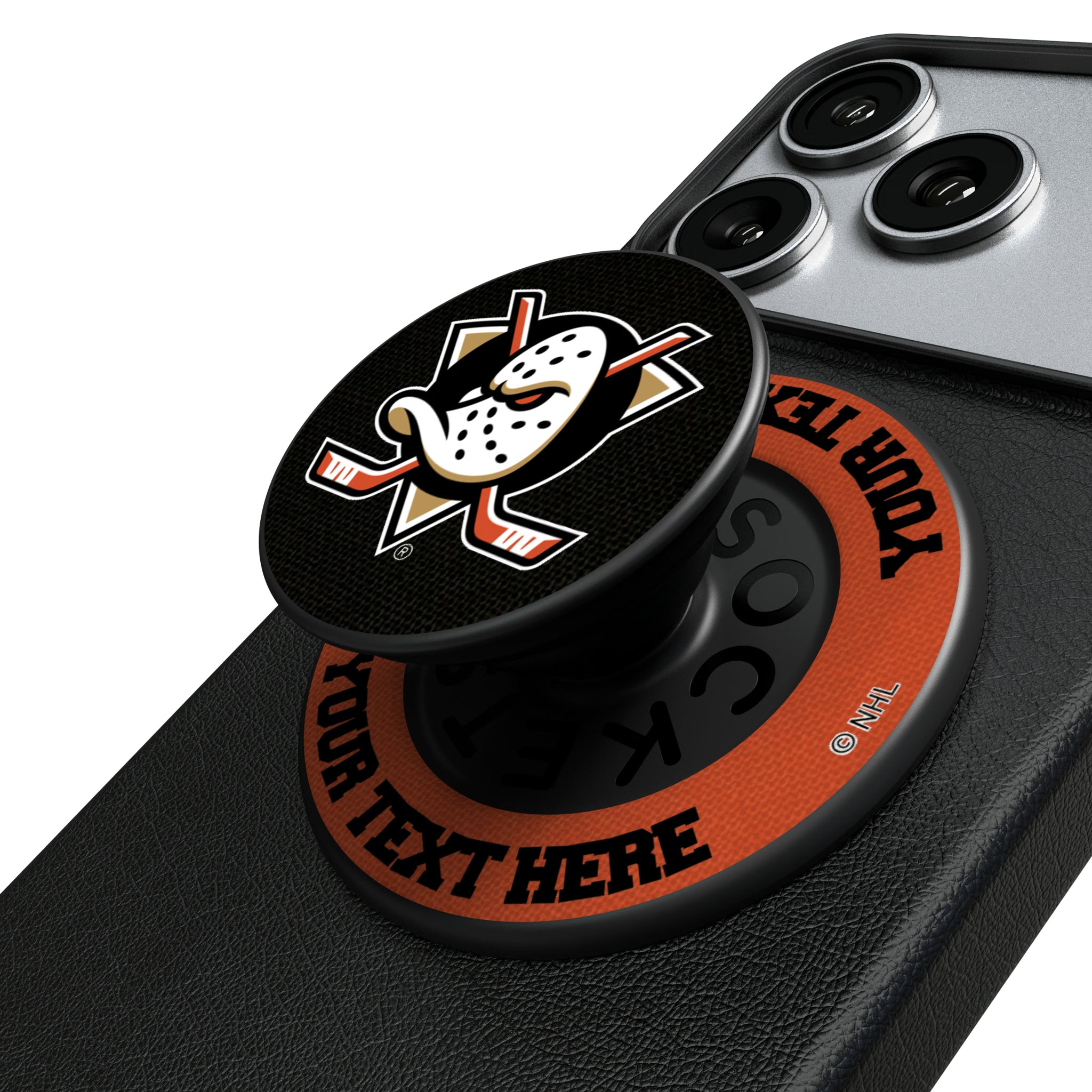Anaheim Ducks Personalized Endzone Solid Popsockets Round Magnetic