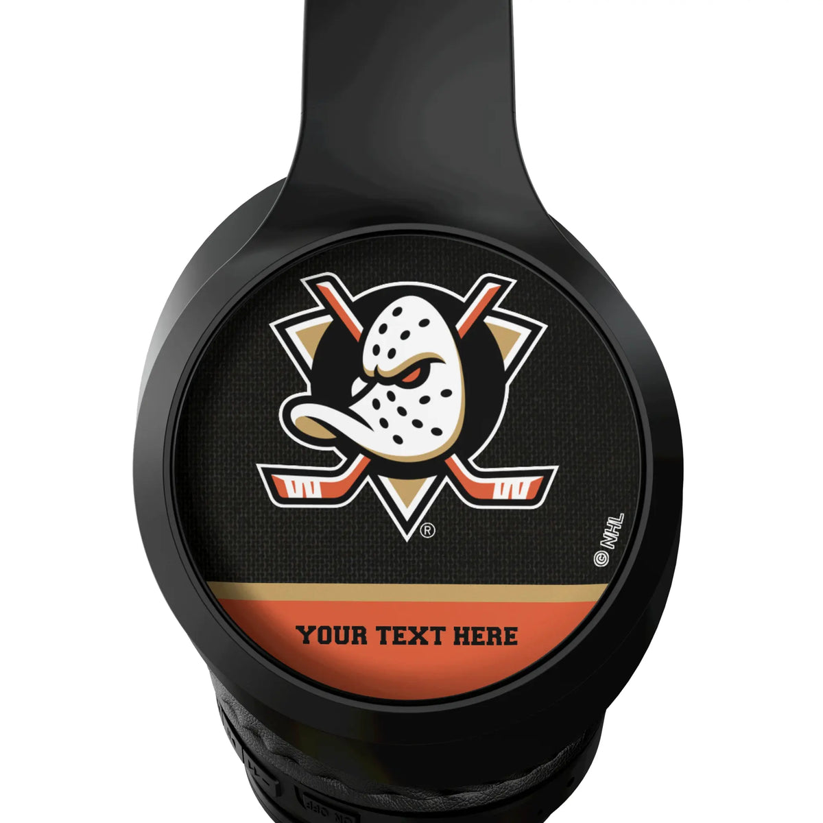 Anaheim Ducks Personalized Endzone Solid Wireless Over-Ear Headphones With Case - Detail