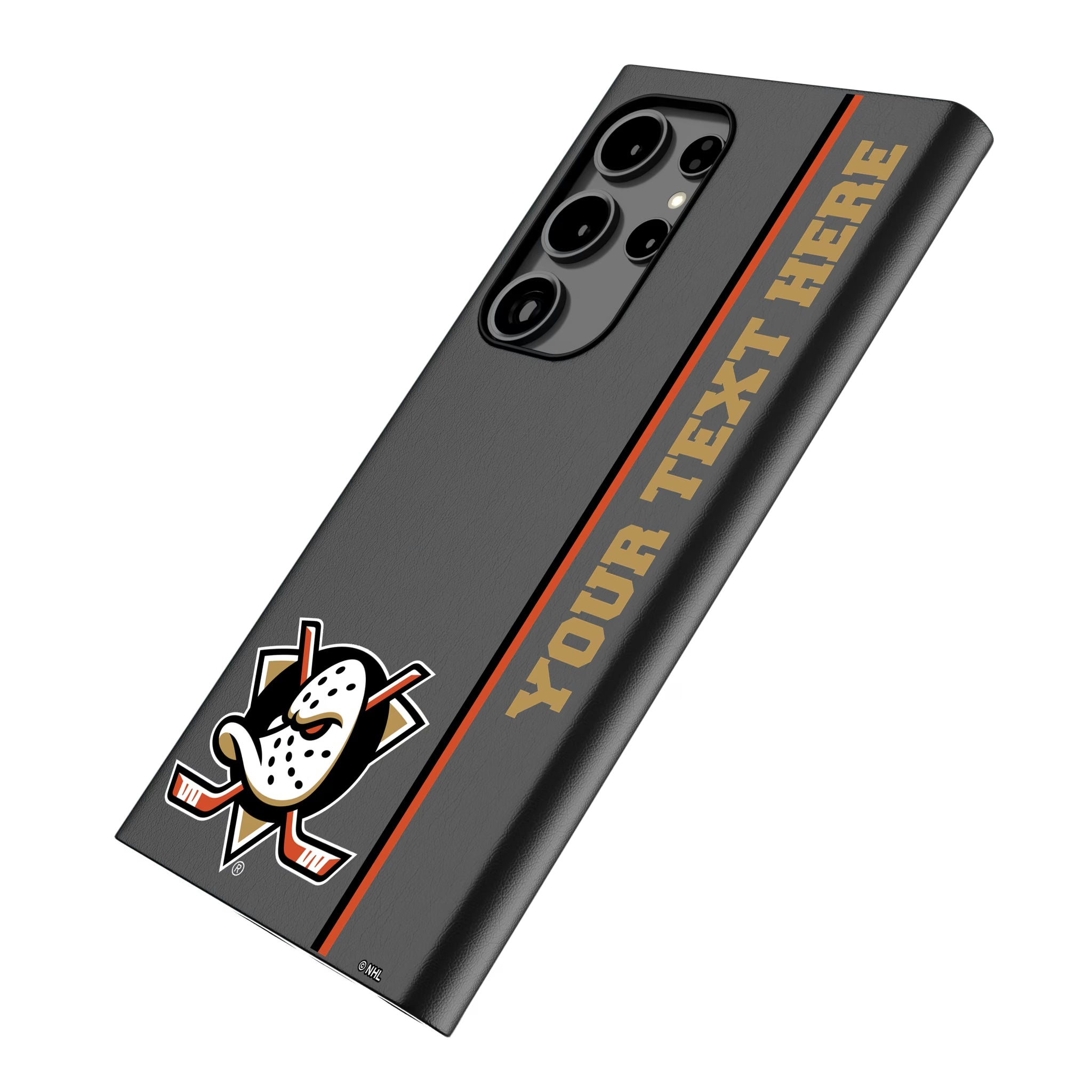 Anaheim Ducks Personalized Sidebard Galaxy MagSafe Compatible Phone Case for Samsung Galaxy - Isometric View