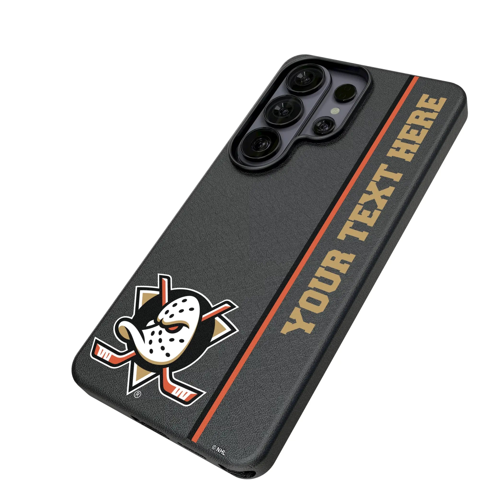 Anaheim Ducks Personalized Sidebard Galaxy MagSafe Compatible Phone Case for Samsung Galaxy - Isometric View#Device_Galaxy S26 Ultra
