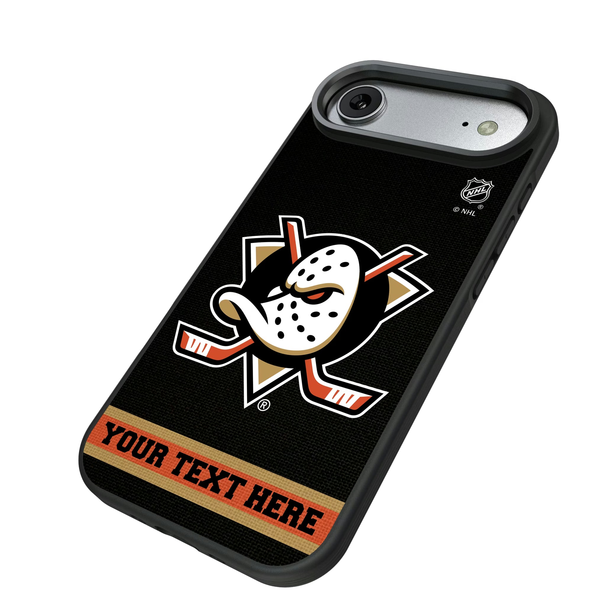 Anaheim Ducks Personalized Stripe iPhone Bump Phone Case for Apple iPhone - Isometric View#Device_iPhone Air