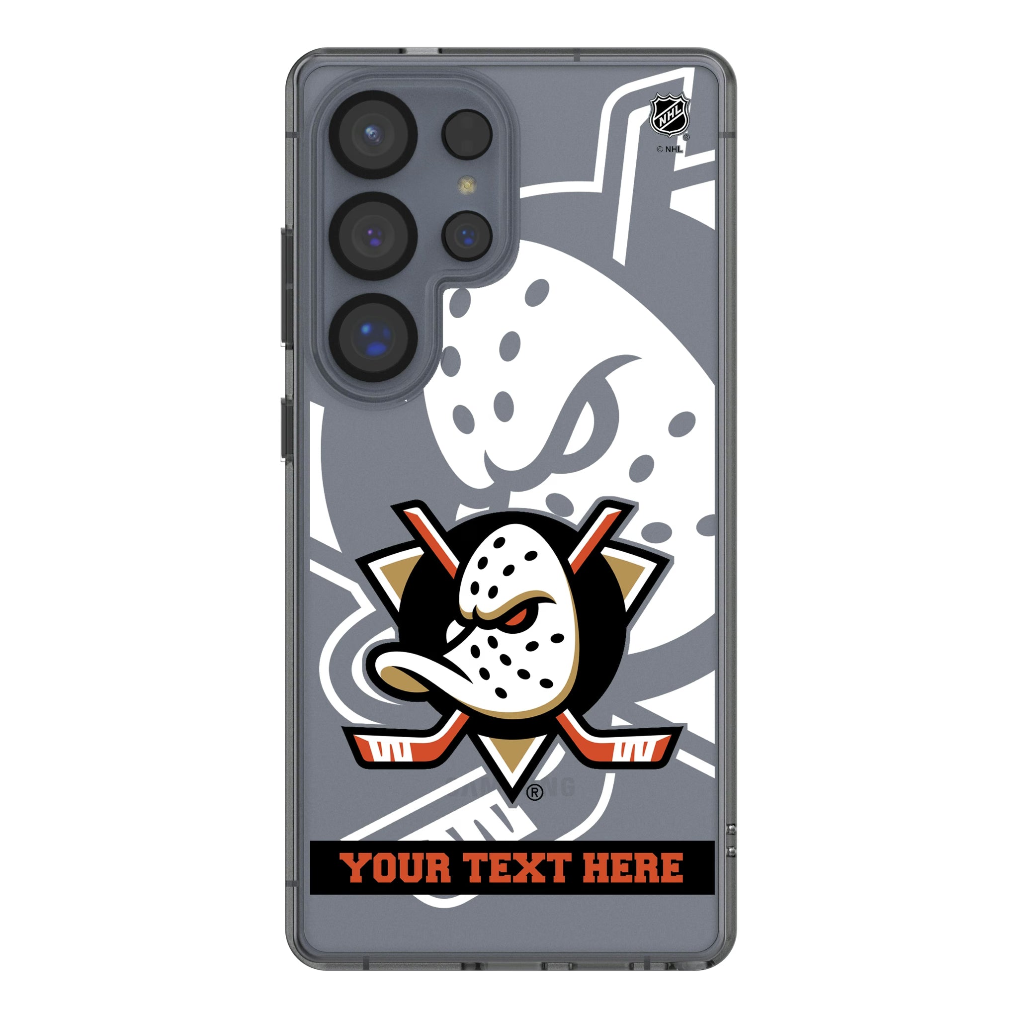 Anaheim Ducks Personalized Tilt Galaxy Clear Phone Case for Samsung Galaxy