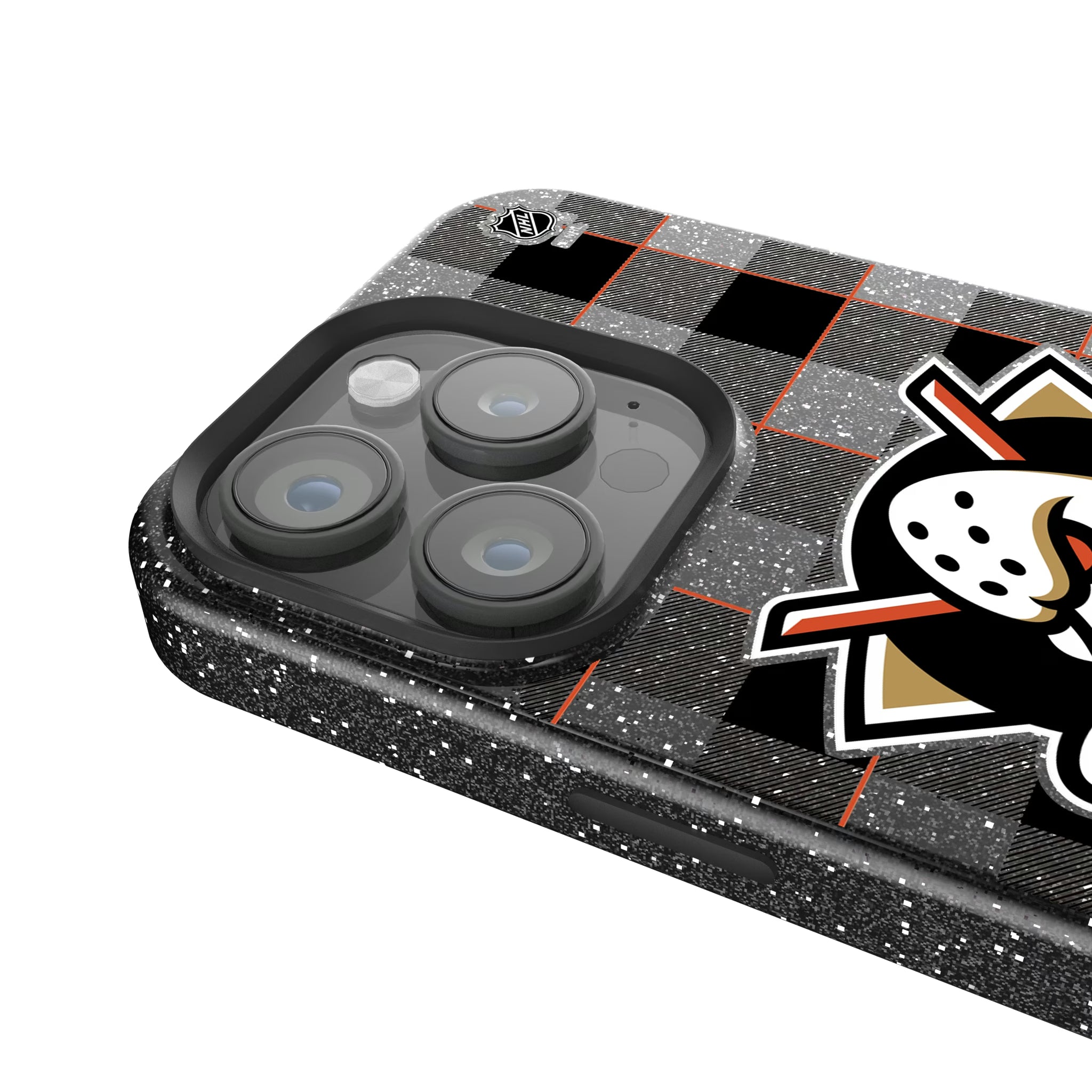 Anaheim Ducks Plaid iPhone Bling Phone Case for Apple iPhone - Detail