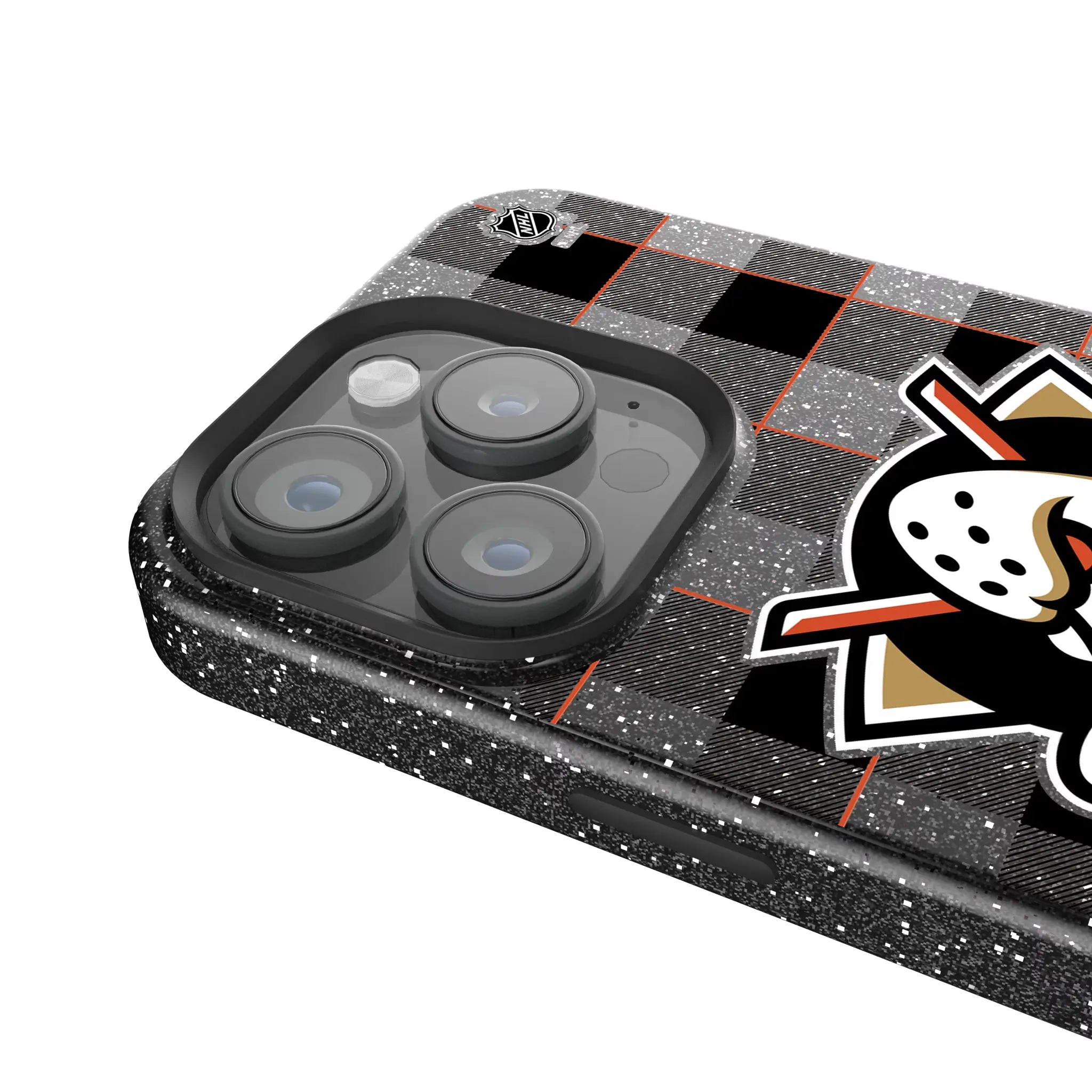 Anaheim Ducks Plaid iPhone Bling Phone Case for Apple iPhone - Detail