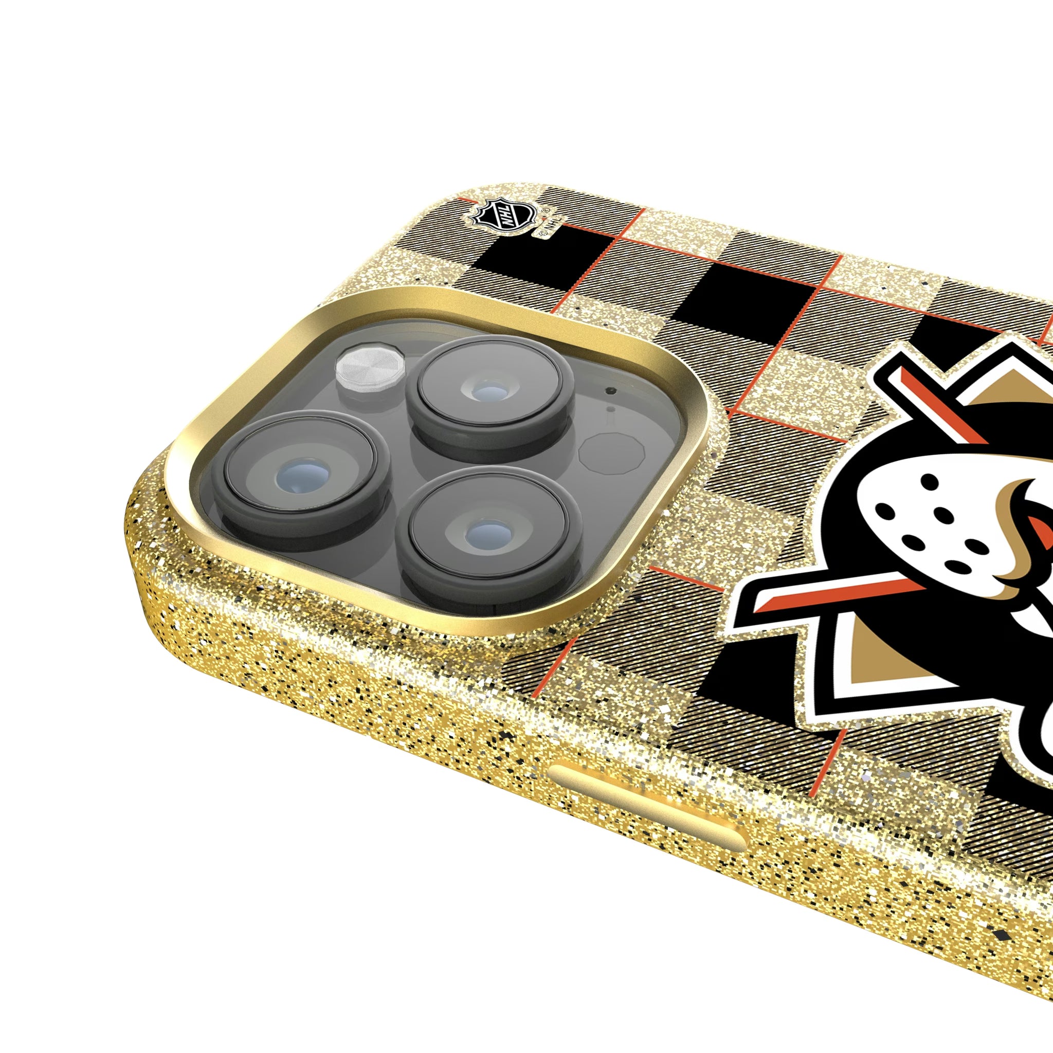 Anaheim Ducks Plaid iPhone Bling Phone Case for Apple iPhone - Detail
