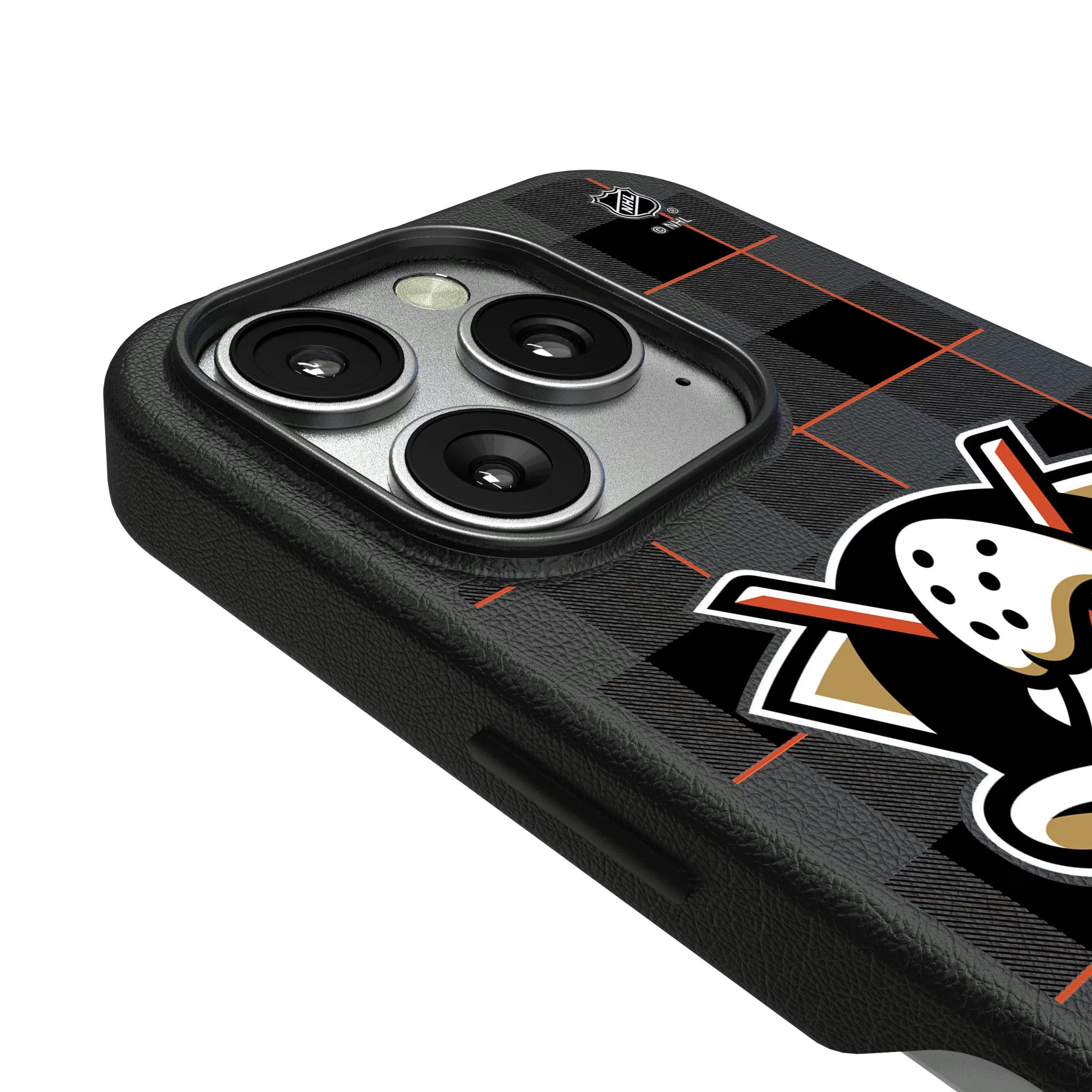 Anaheim Ducks Plaid iPhone MagSafe Compatible Phone Case for Apple iPhone - Detail