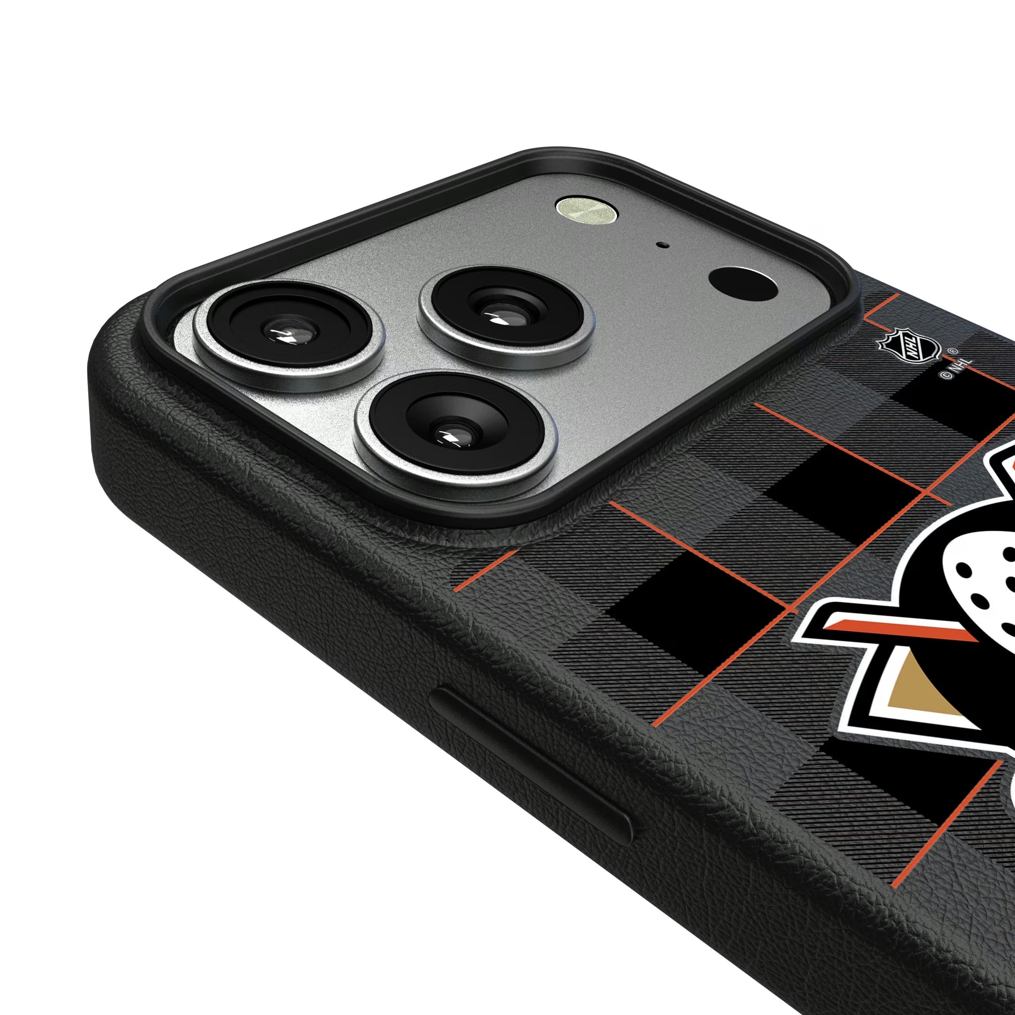 Anaheim Ducks Plaid iPhone MagSafe Compatible Phone Case for Apple iPhone - Detail#Device_iPhone 17 Pro