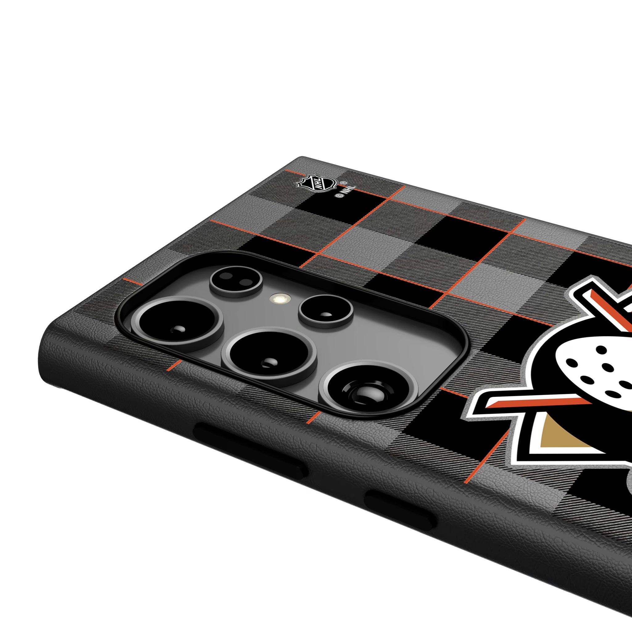 Anaheim Ducks Plaid Galaxy MagSafe Compatible Phone Case for Samsung Galaxy - Detail