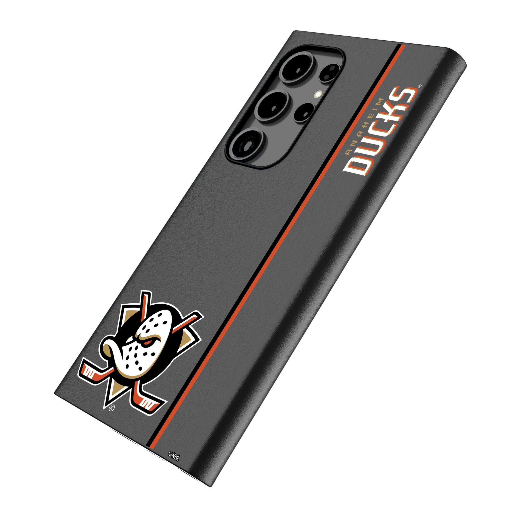 Anaheim Ducks Sidebar Galaxy MagSafe Compatible Phone Case for Samsung Galaxy - Isometric View