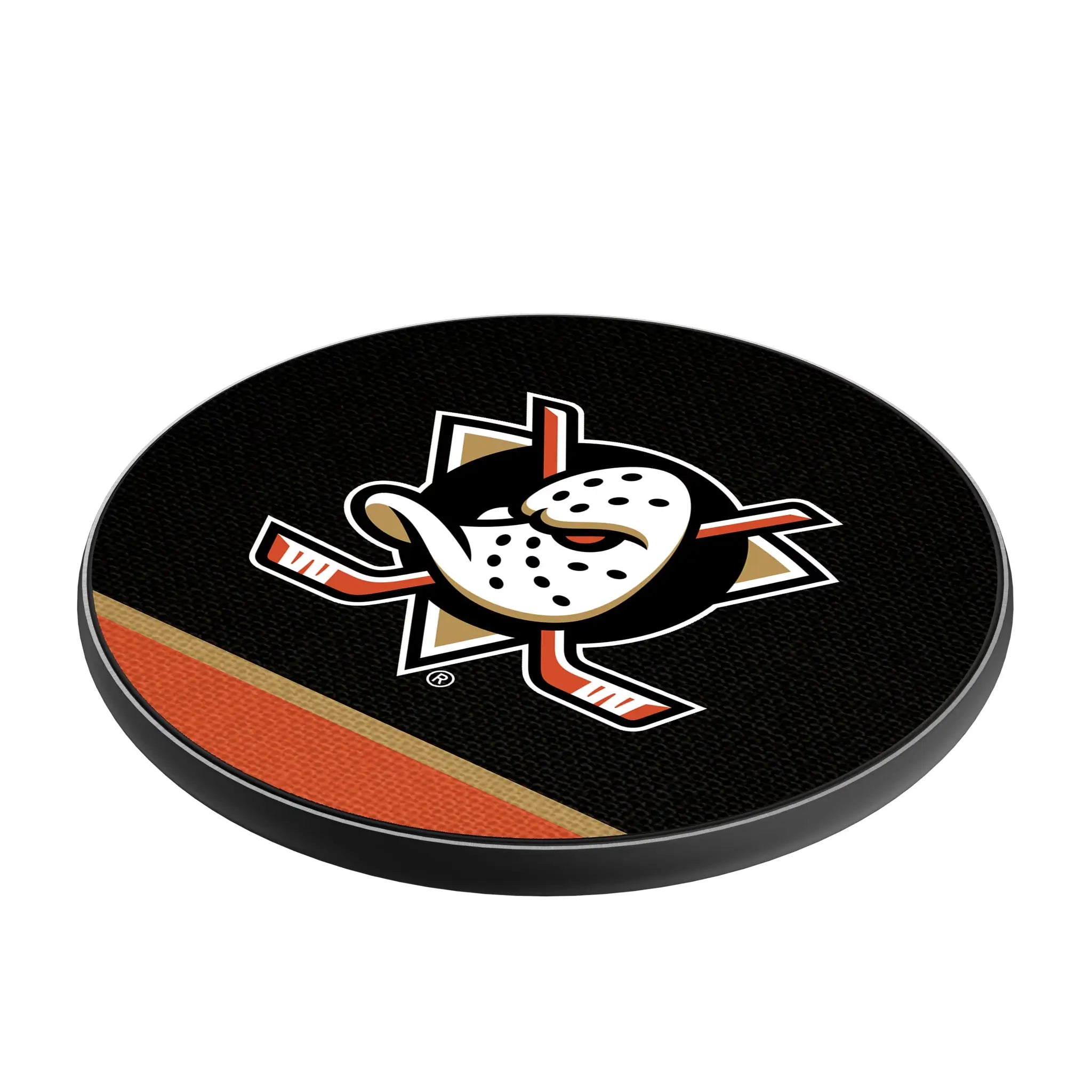 Anaheim Ducks Stripe 15-Watt Wireless Charger - Isometric View